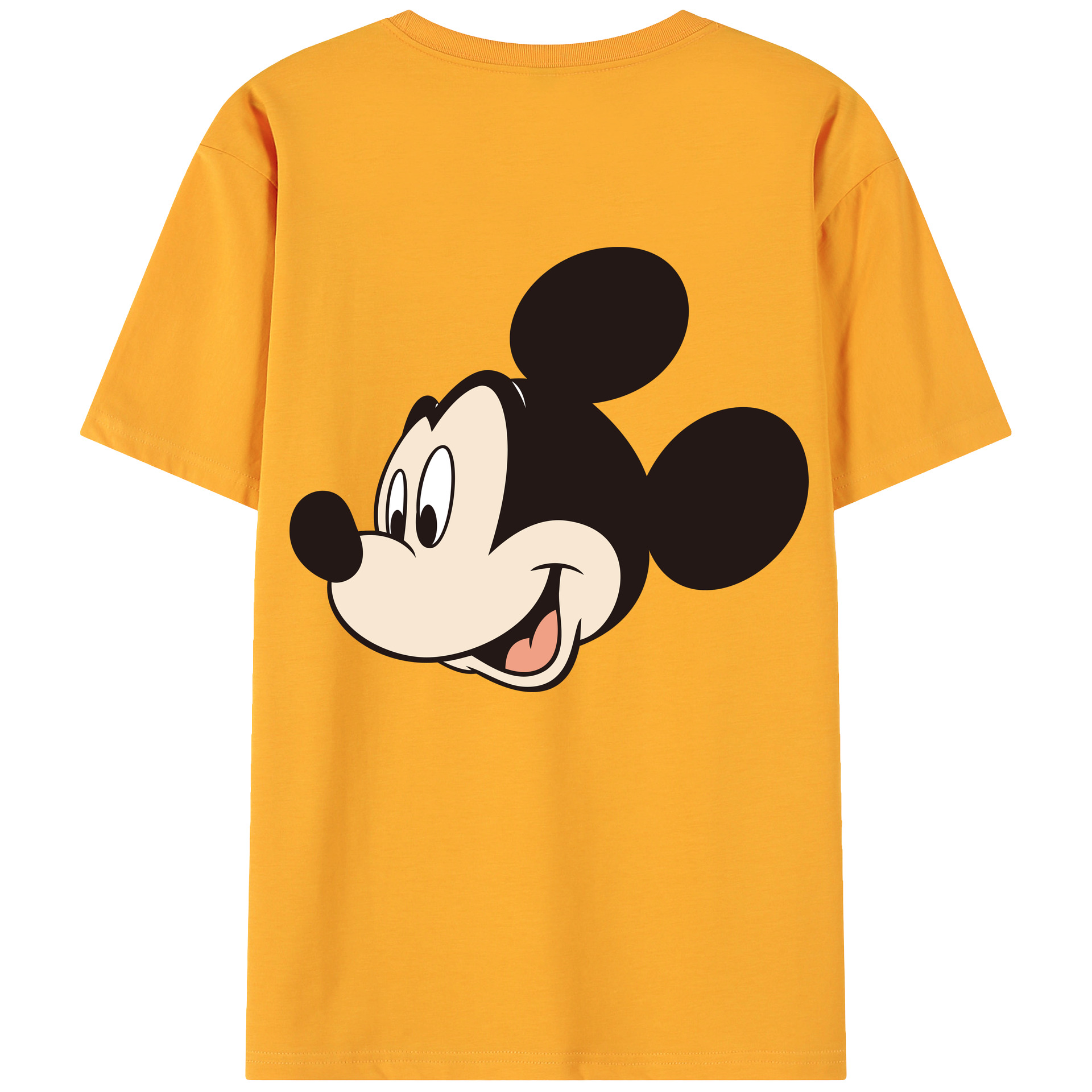 ミッキーマウス Mickey Mouse 綿100％ メンズ半袖Tシャツ（バックプリント） 通気性