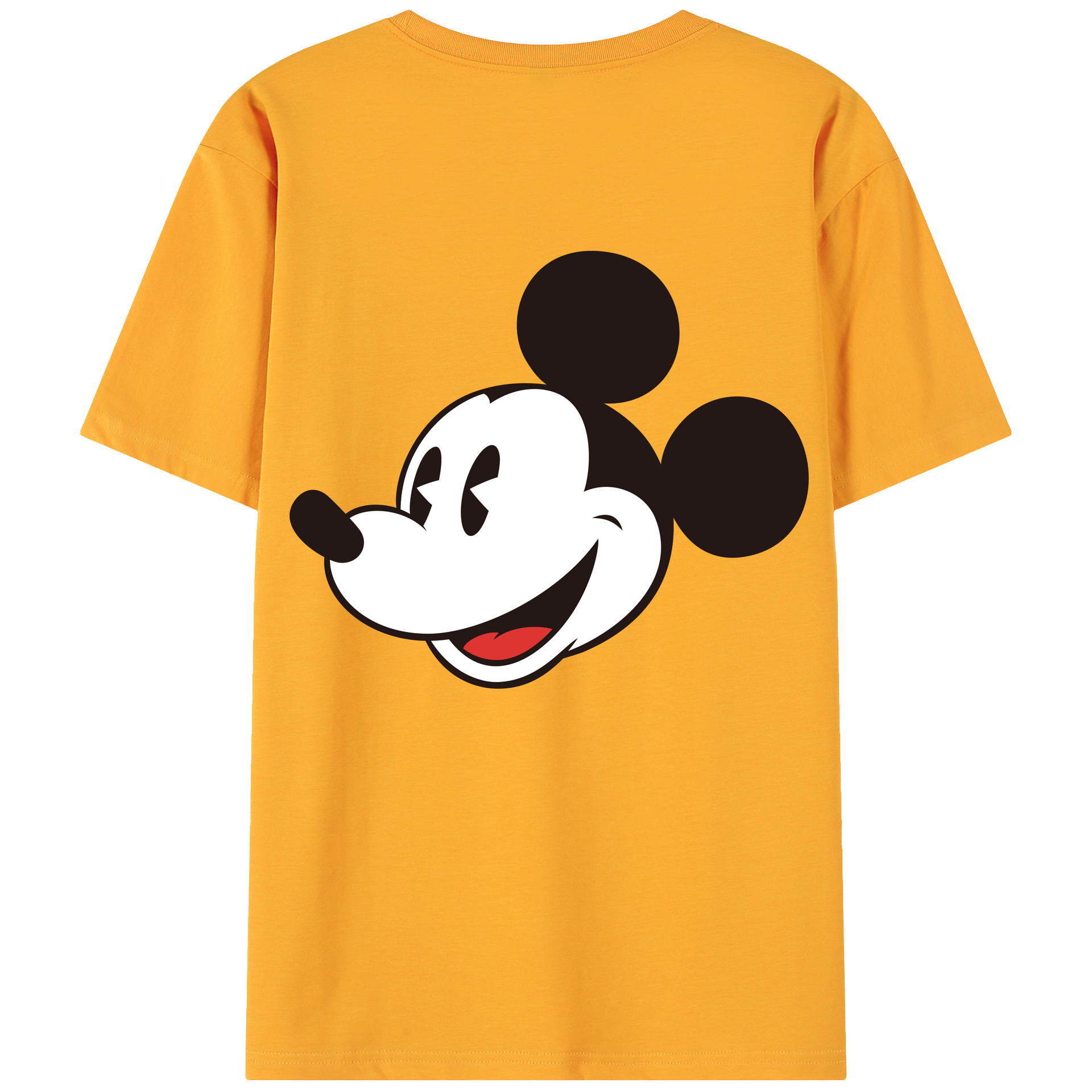 ミッキーマウス Mickey Mouse 綿100％ メンズ半袖Tシャツ（バックプリント） 通気性