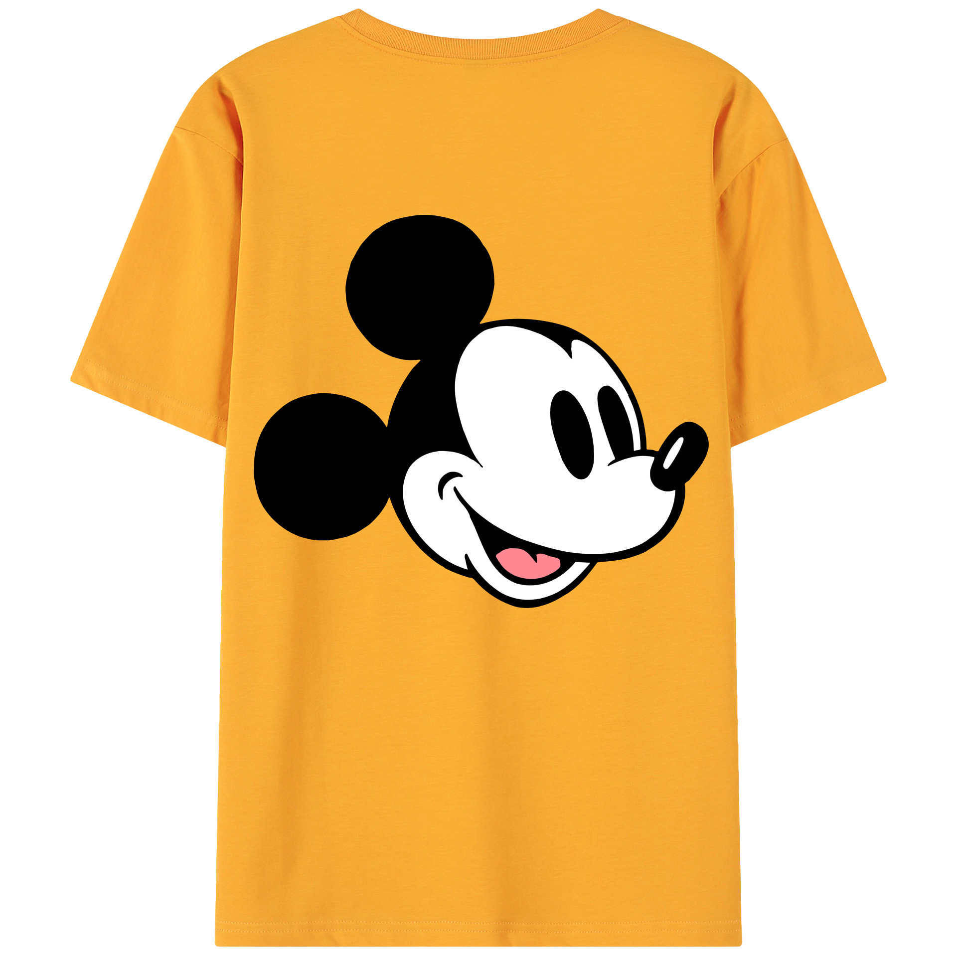 ミッキーマウス Mickey Mouse 綿100％ メンズ半袖Tシャツ（バックプリント） 通気性