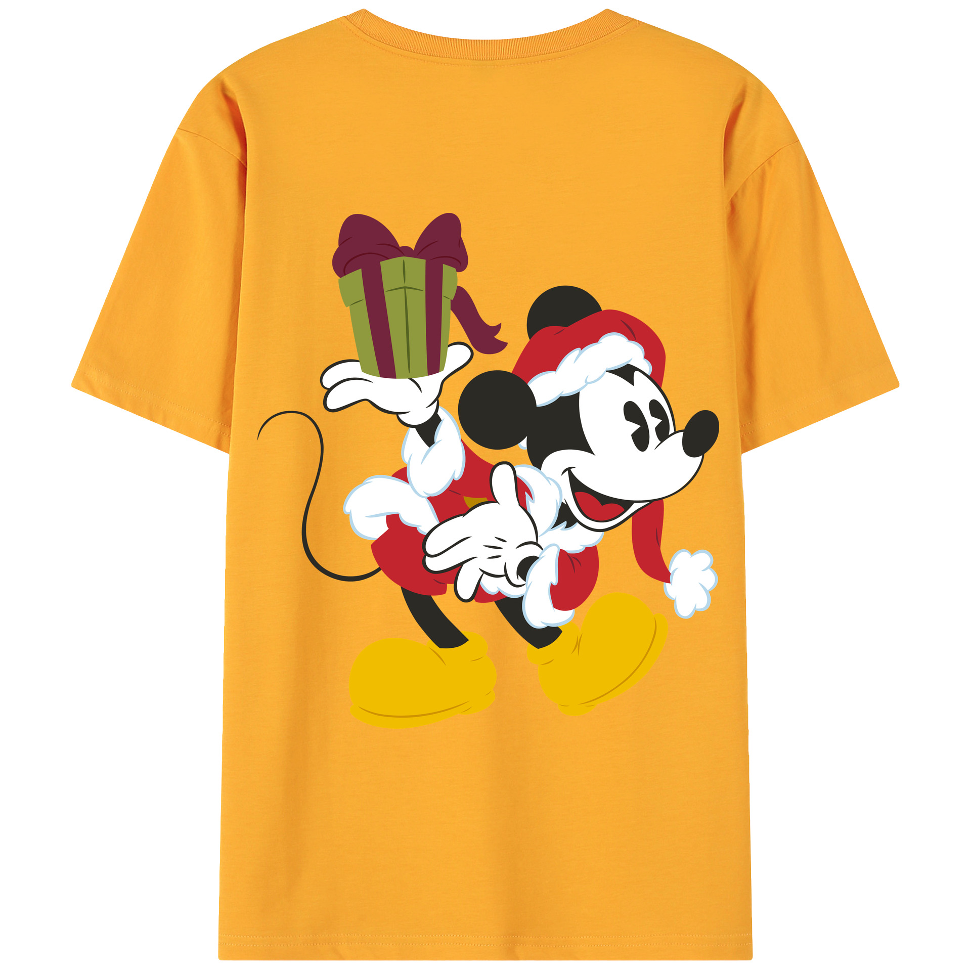 ミッキーマウス Mickey Mouse 綿100％ メンズ半袖Tシャツ（バックプリント） 通気性