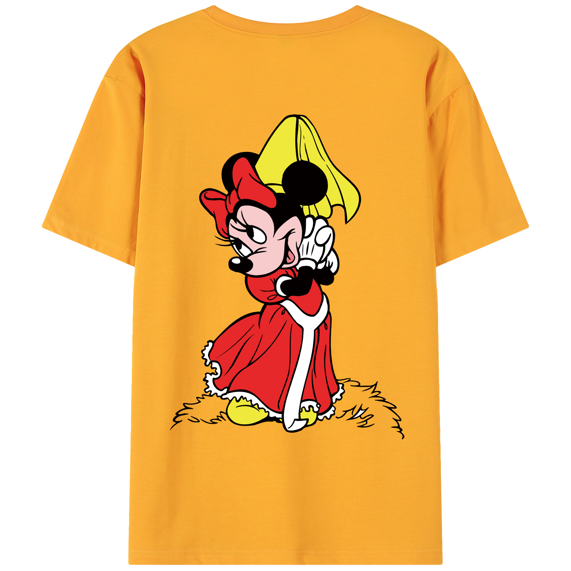 ミッキーマウス Mickey Mouse 綿100％ メンズ半袖Tシャツ（バックプリント） 通気性