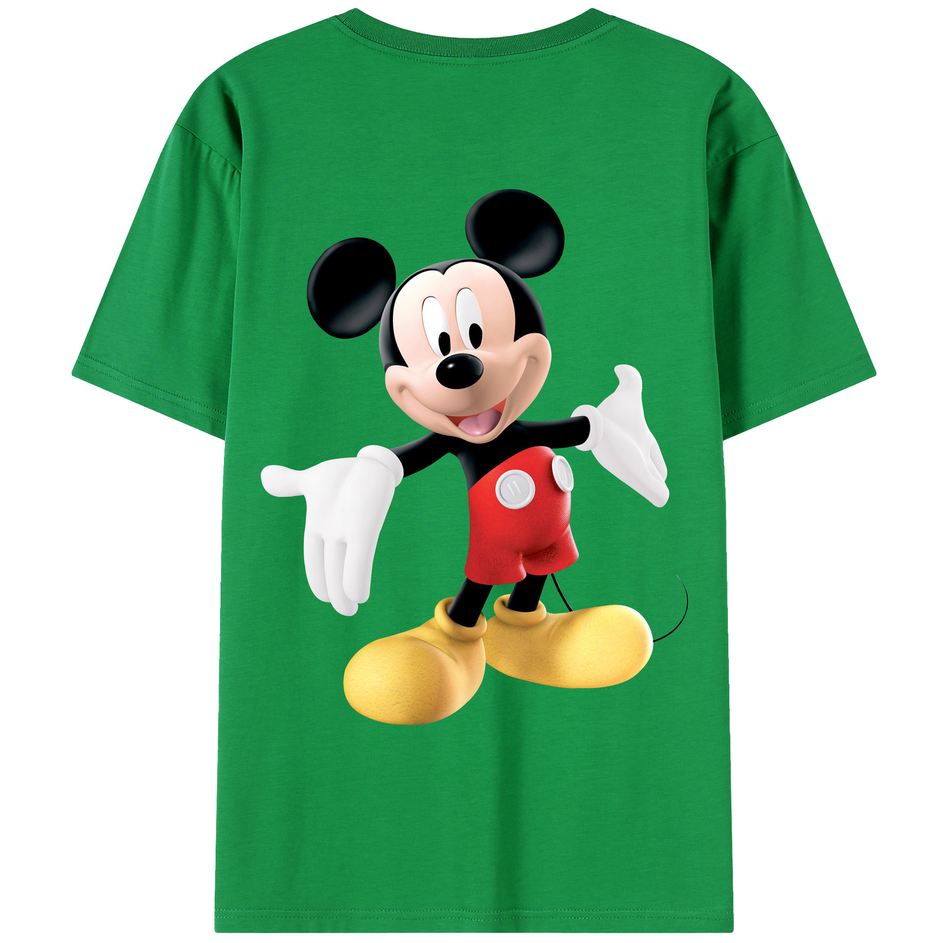（画像用） ミッキーマウス Mickey Mouse 綿100％ メンズ半袖Tシャツ（バックプリント） 通気性