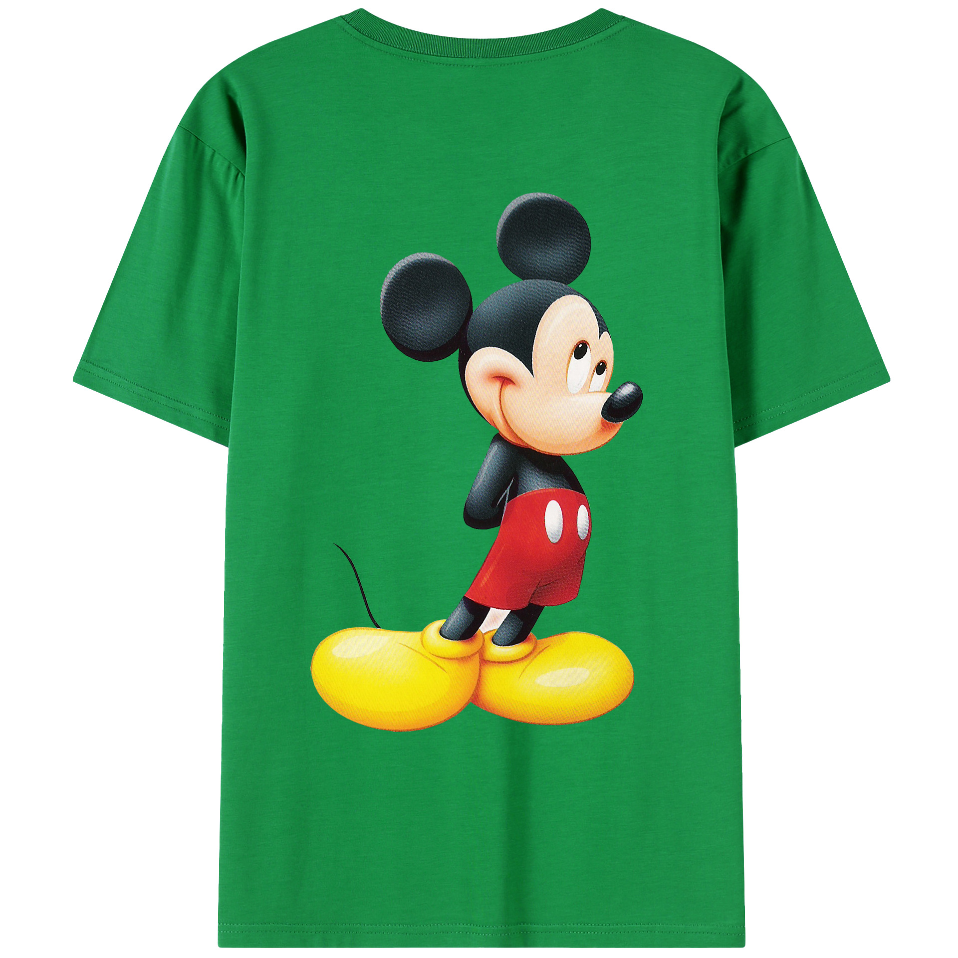 （画像用） ミッキーマウス Mickey Mouse 綿100％ メンズ半袖Tシャツ（バックプリント） 通気性