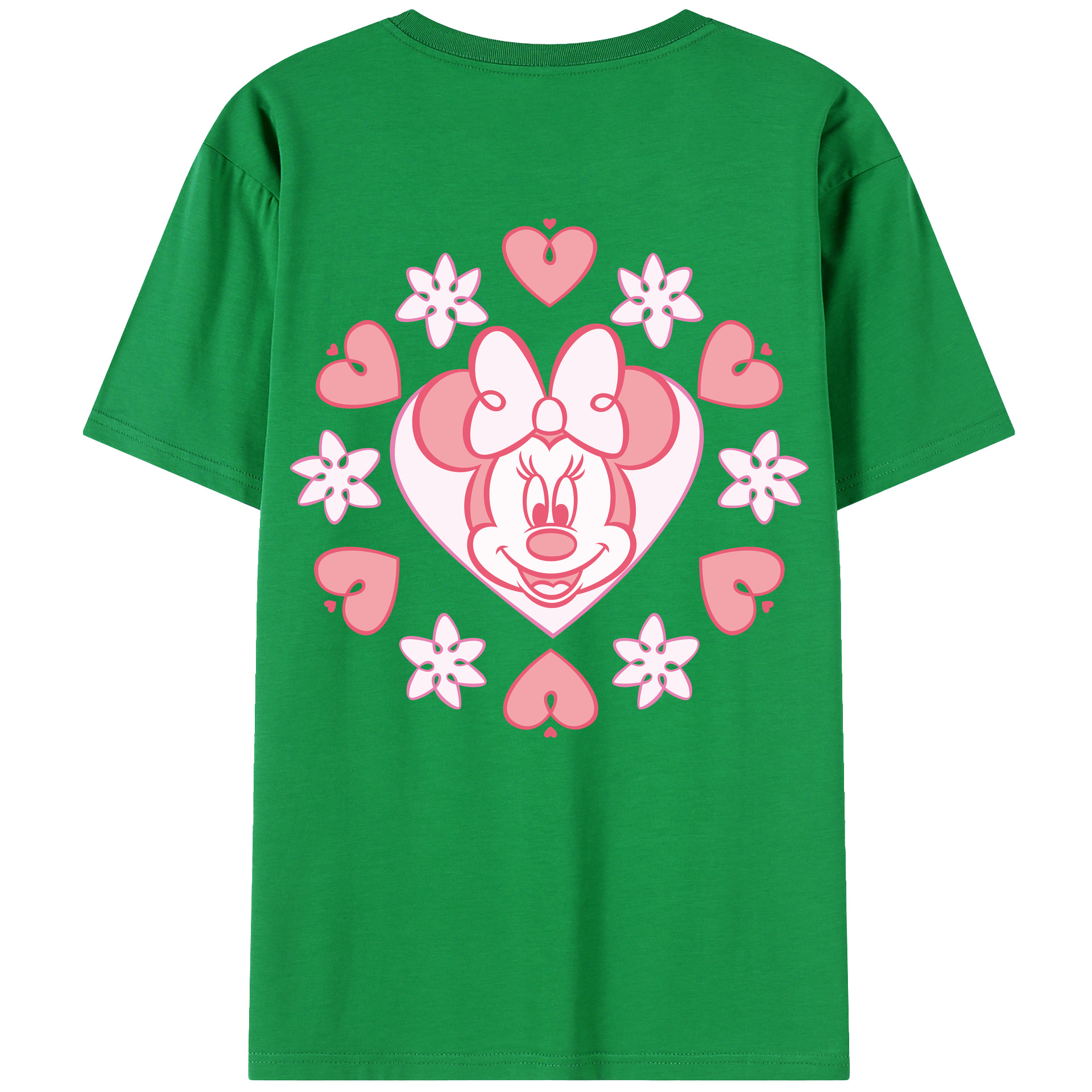 ミッキーマウス Mickey Mouse 綿100％ メンズ半袖Tシャツ（バックプリント） 通気性