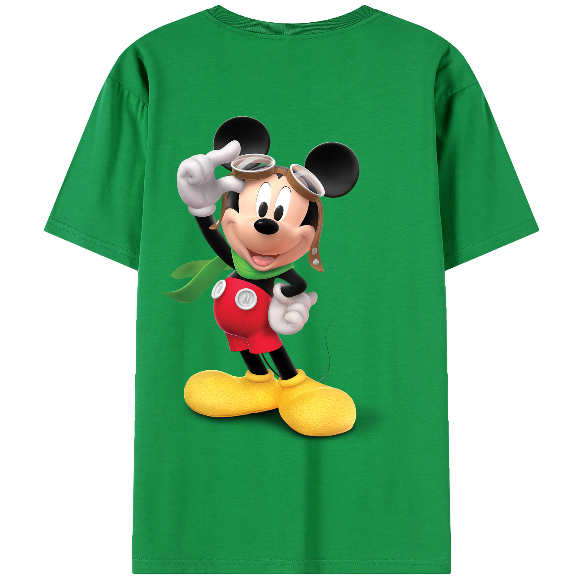 ミッキーマウス Mickey Mouse 綿100％ メンズ半袖Tシャツ（バックプリント） 通気性