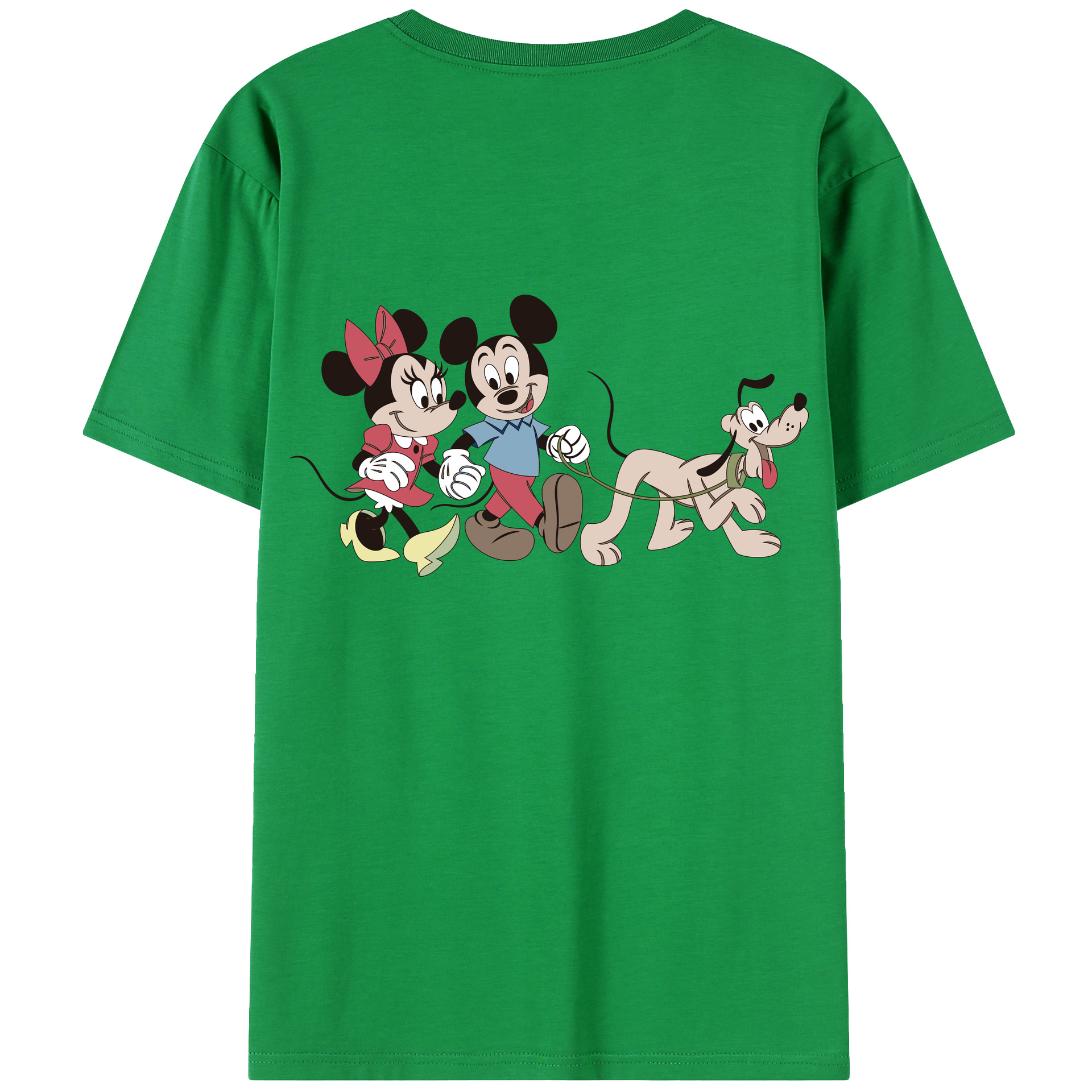 ミッキーマウス Mickey Mouse 綿100％ メンズ半袖Tシャツ（バックプリント） 通気性