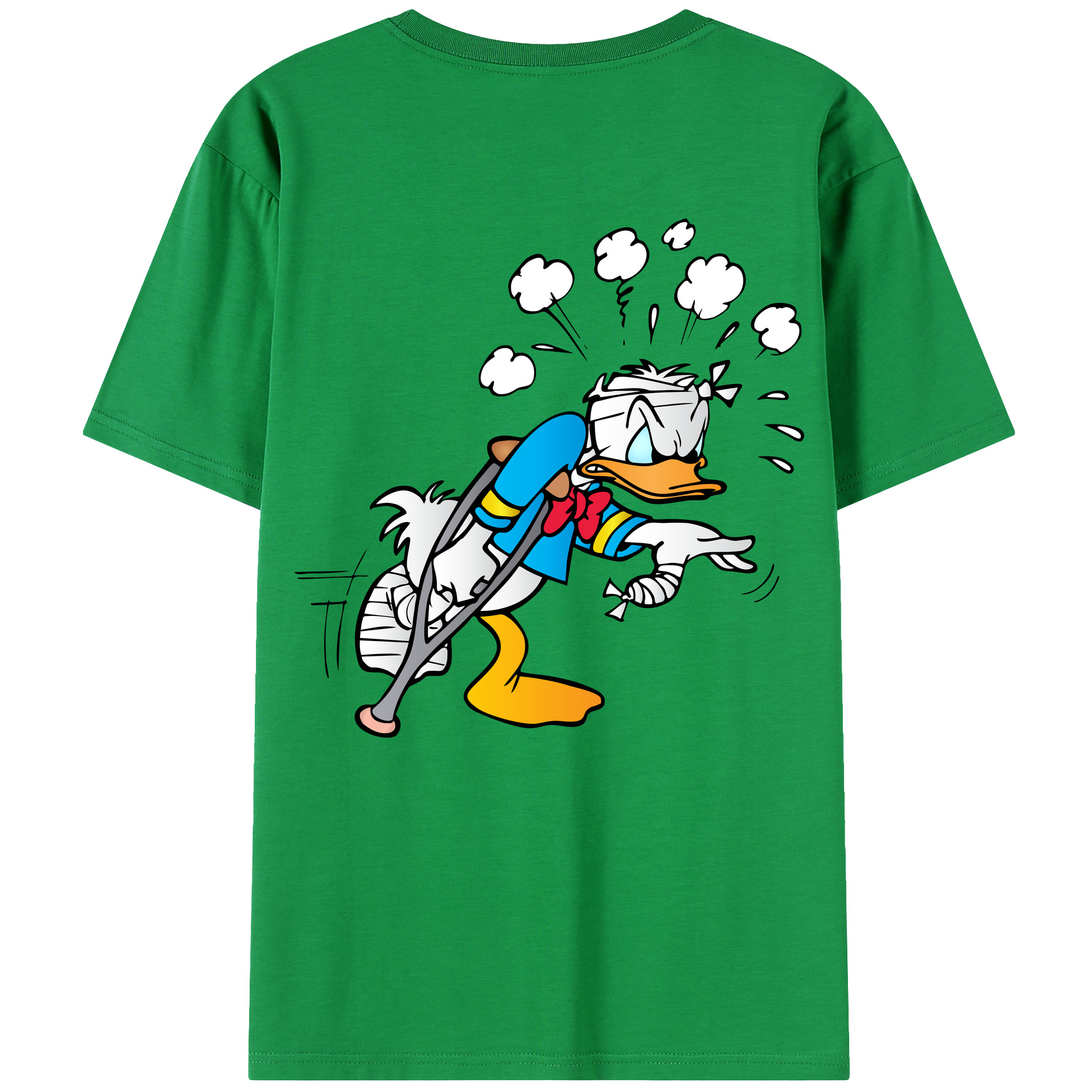 ミッキーマウス Mickey Mouse 綿100％ メンズ半袖Tシャツ（バックプリント） 通気性