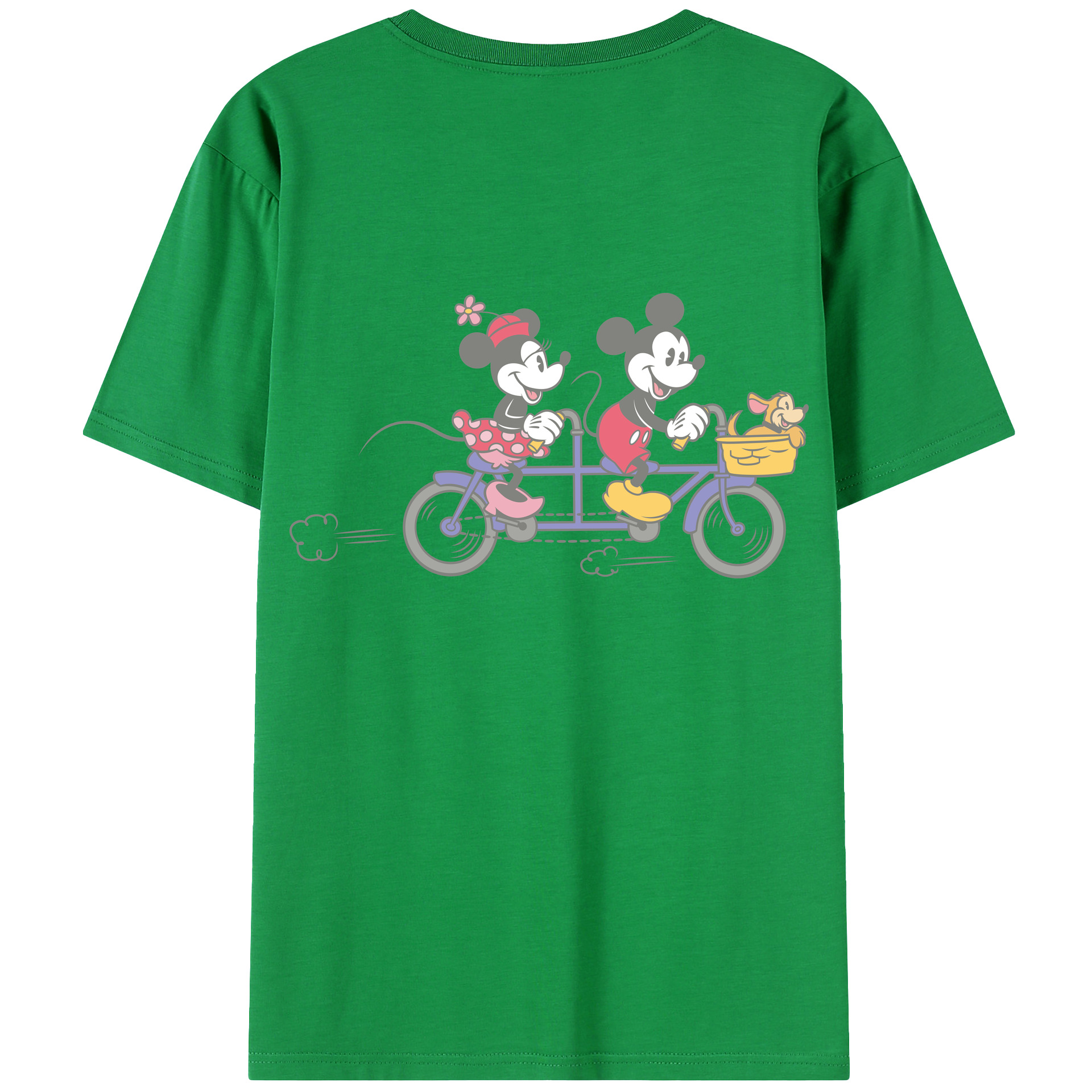 （画像用） ミッキーマウス Mickey Mouse 綿100％ メンズ半袖Tシャツ（バックプリント） 通気性