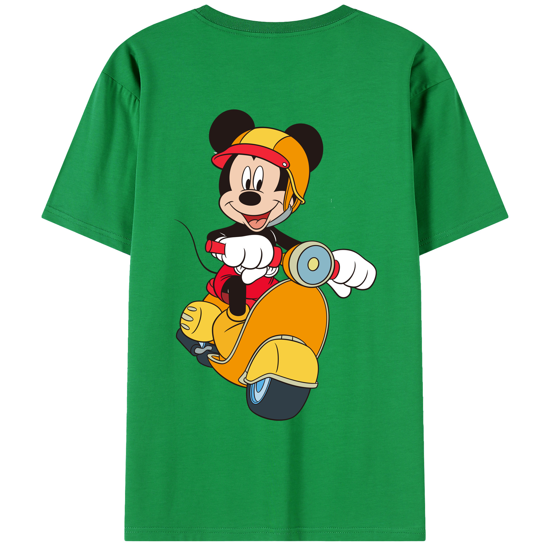 ミッキーマウス Mickey Mouse 綿100％ メンズ半袖Tシャツ（バックプリント） 通気性