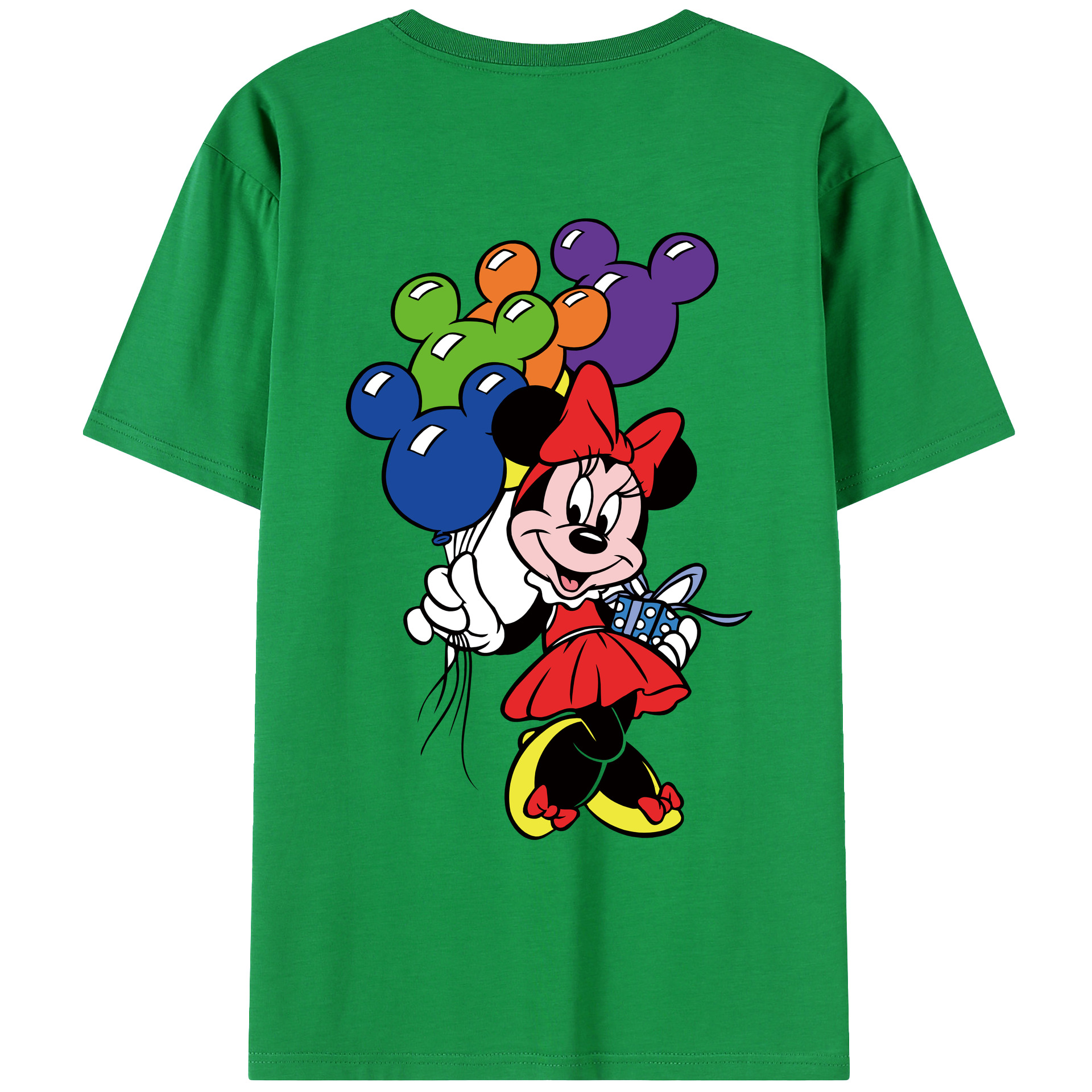 ミッキーマウス Mickey Mouse 綿100％ メンズ半袖Tシャツ（バックプリント） 通気性