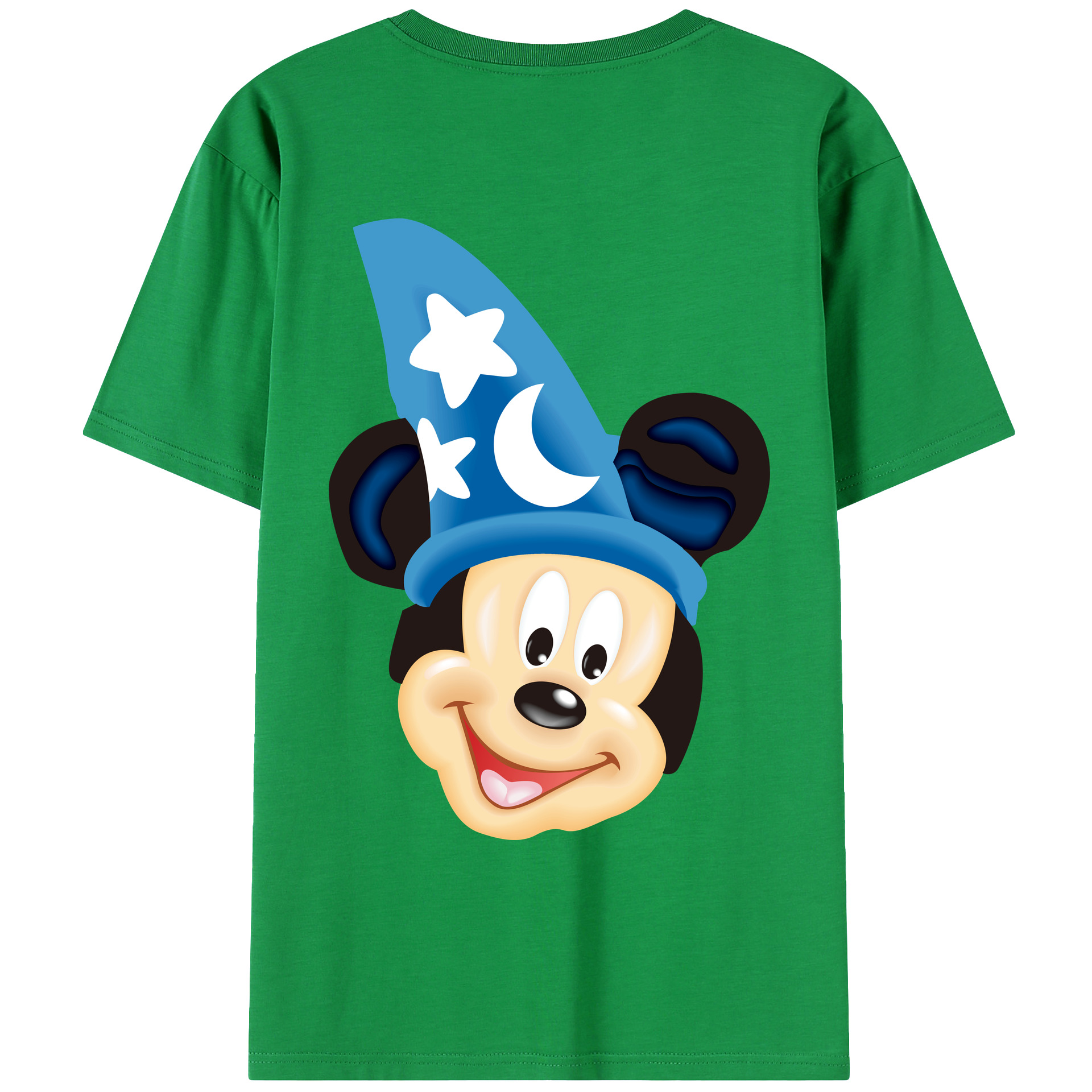 ミッキーマウス Mickey Mouse 綿100％ メンズ半袖Tシャツ（バックプリント） 通気性