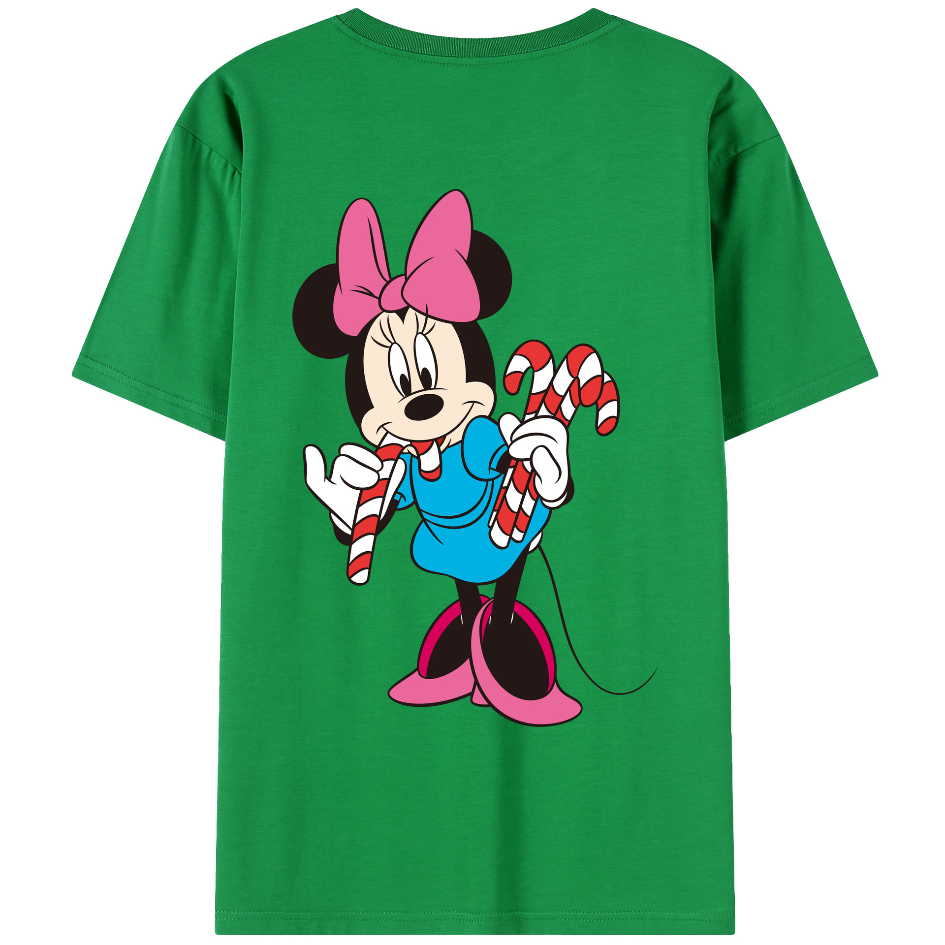ミッキーマウス Mickey Mouse 綿100％ メンズ半袖Tシャツ（バックプリント） 通気性