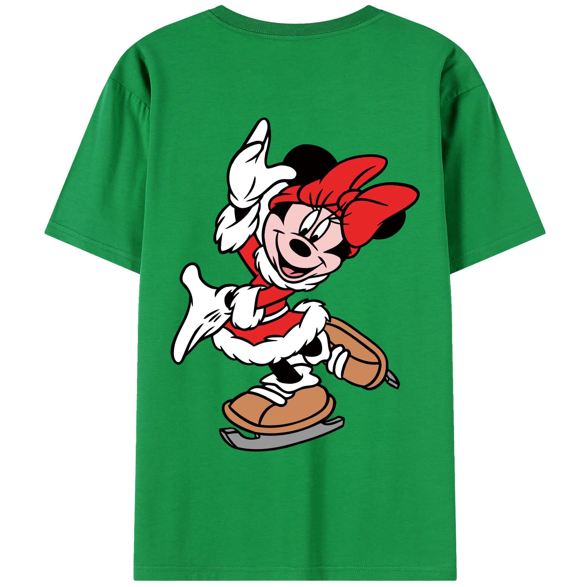 ミッキーマウス Mickey Mouse 綿100％ メンズ半袖Tシャツ（バックプリント） 通気性