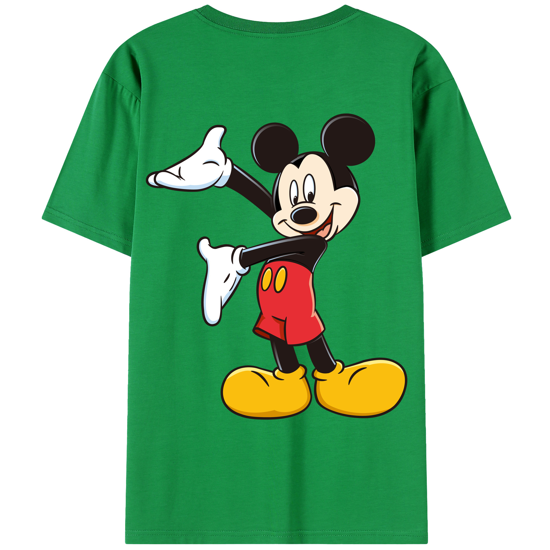 （画像用） ミッキーマウス Mickey Mouse 綿100％ メンズ半袖Tシャツ（バックプリント） 通気性