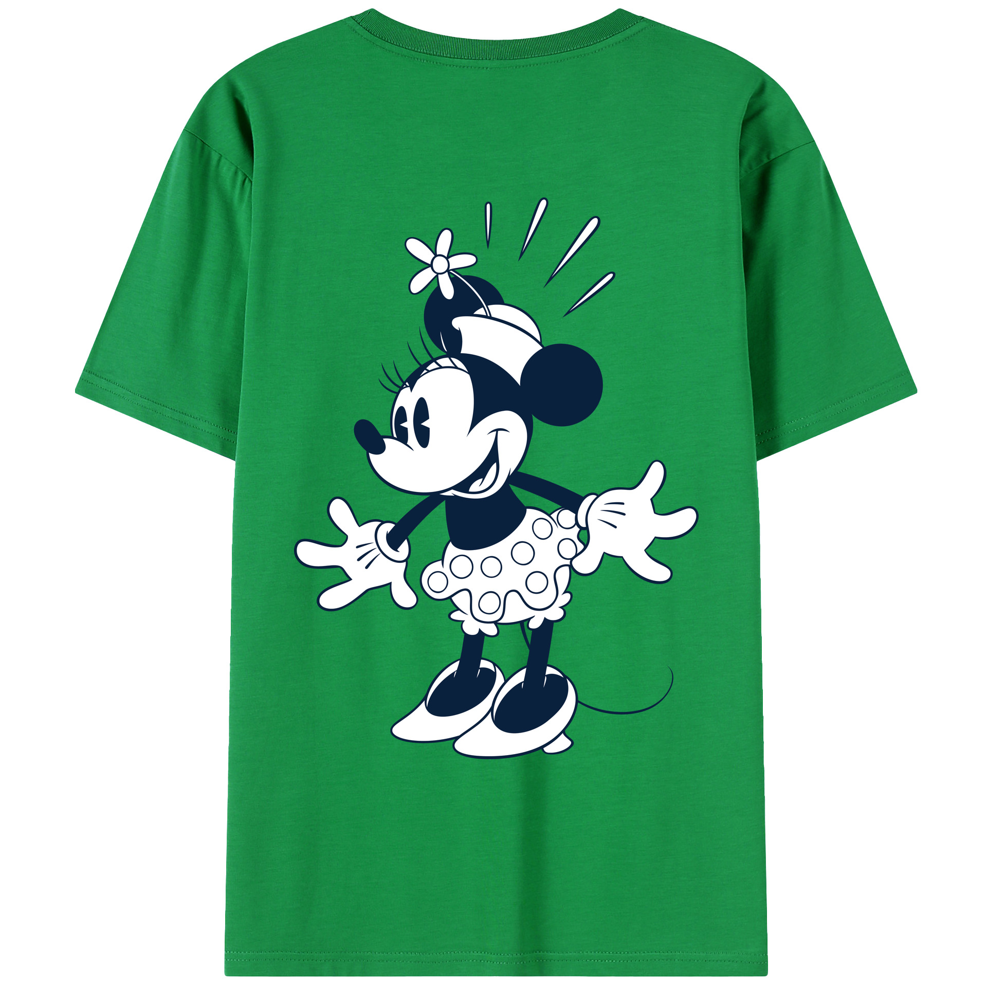 ミッキーマウス Mickey Mouse 綿100％ メンズ半袖Tシャツ（バックプリント） 通気性