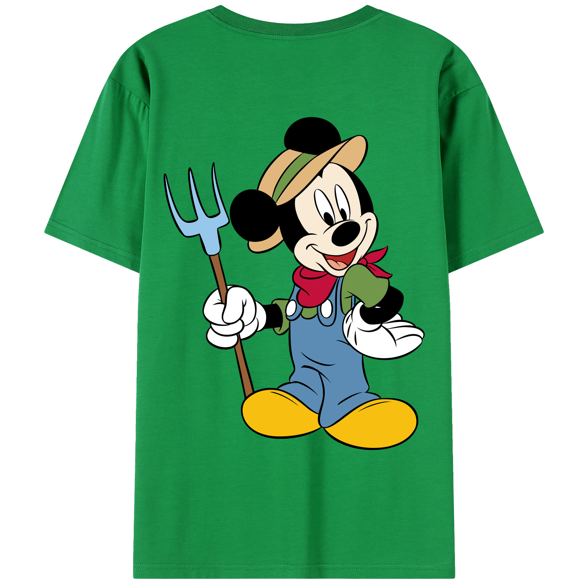 ミッキーマウス Mickey Mouse 綿100％ メンズ半袖Tシャツ（バックプリント） 通気性