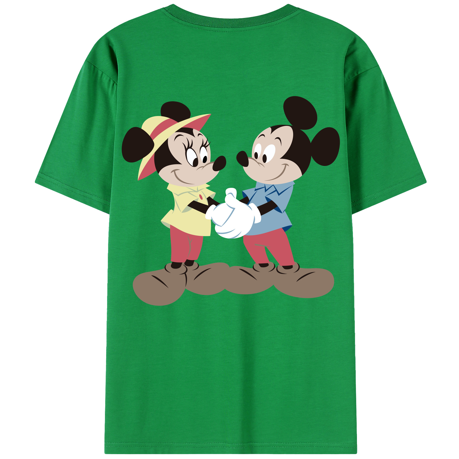 （画像用） ミッキーマウス Mickey Mouse 綿100％ メンズ半袖Tシャツ（バックプリント） 通気性