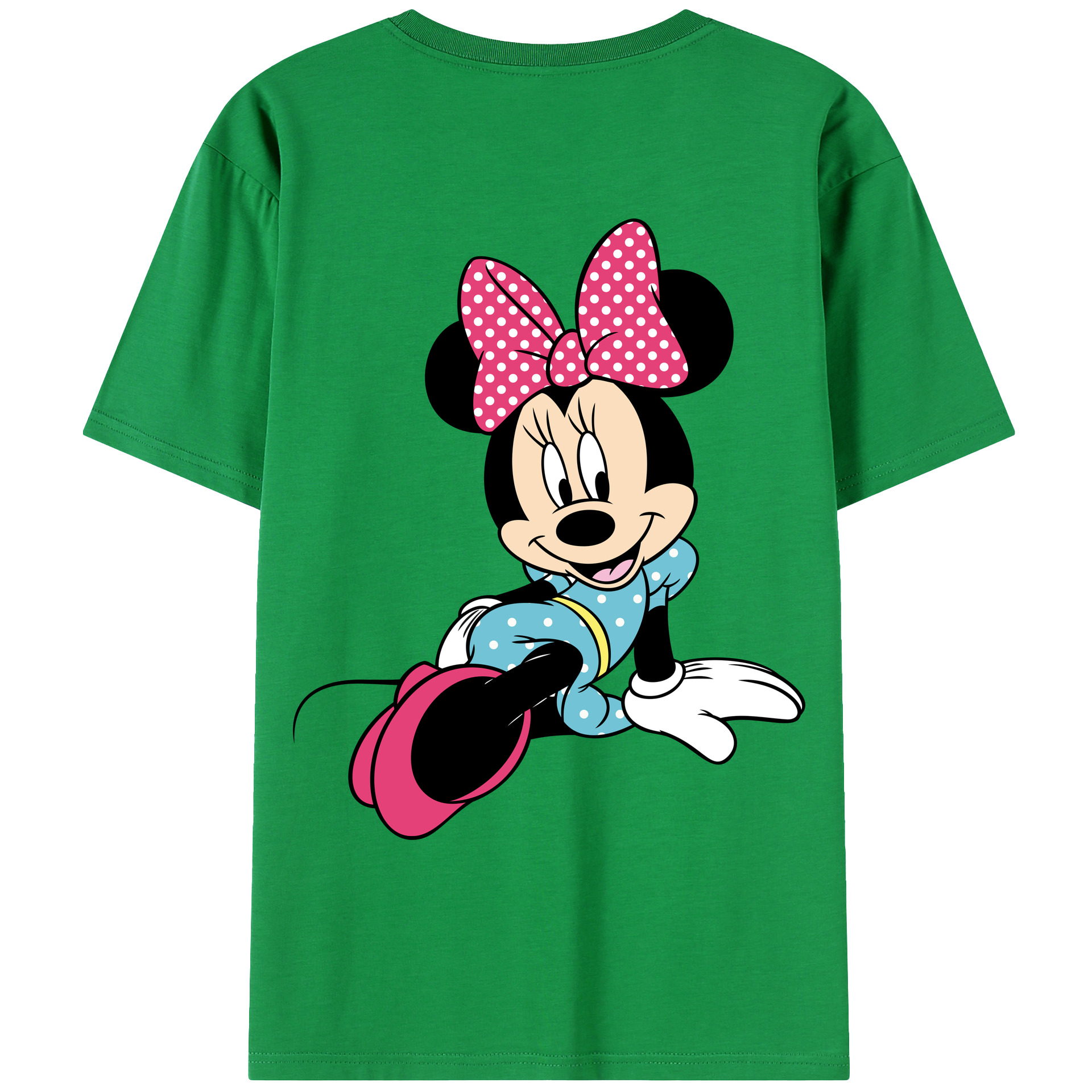 ミッキーマウス Mickey Mouse 綿100％ メンズ半袖Tシャツ（バックプリント） 通気性