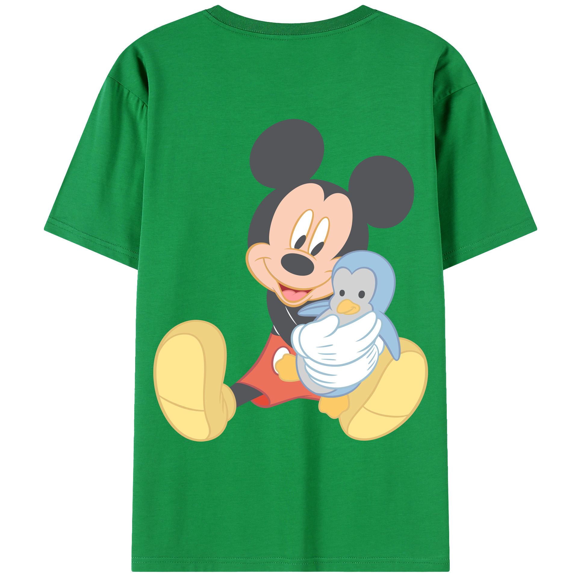 ミッキーマウス Mickey Mouse 綿100％ メンズ半袖Tシャツ（バックプリント） 通気性