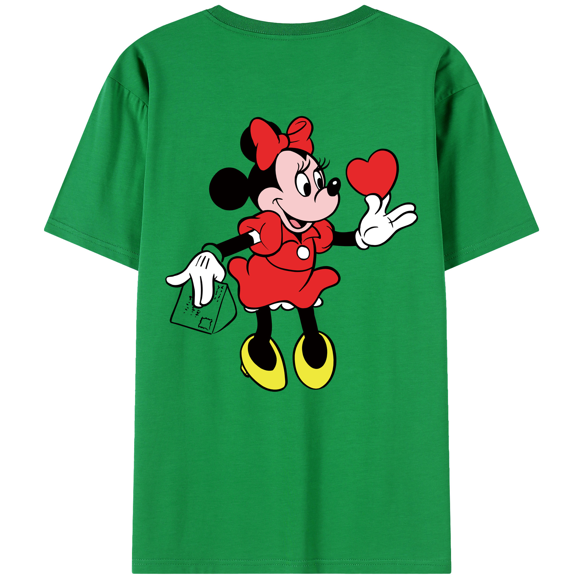 ミッキーマウス Mickey Mouse 綿100％ メンズ半袖Tシャツ（バックプリント） 通気性