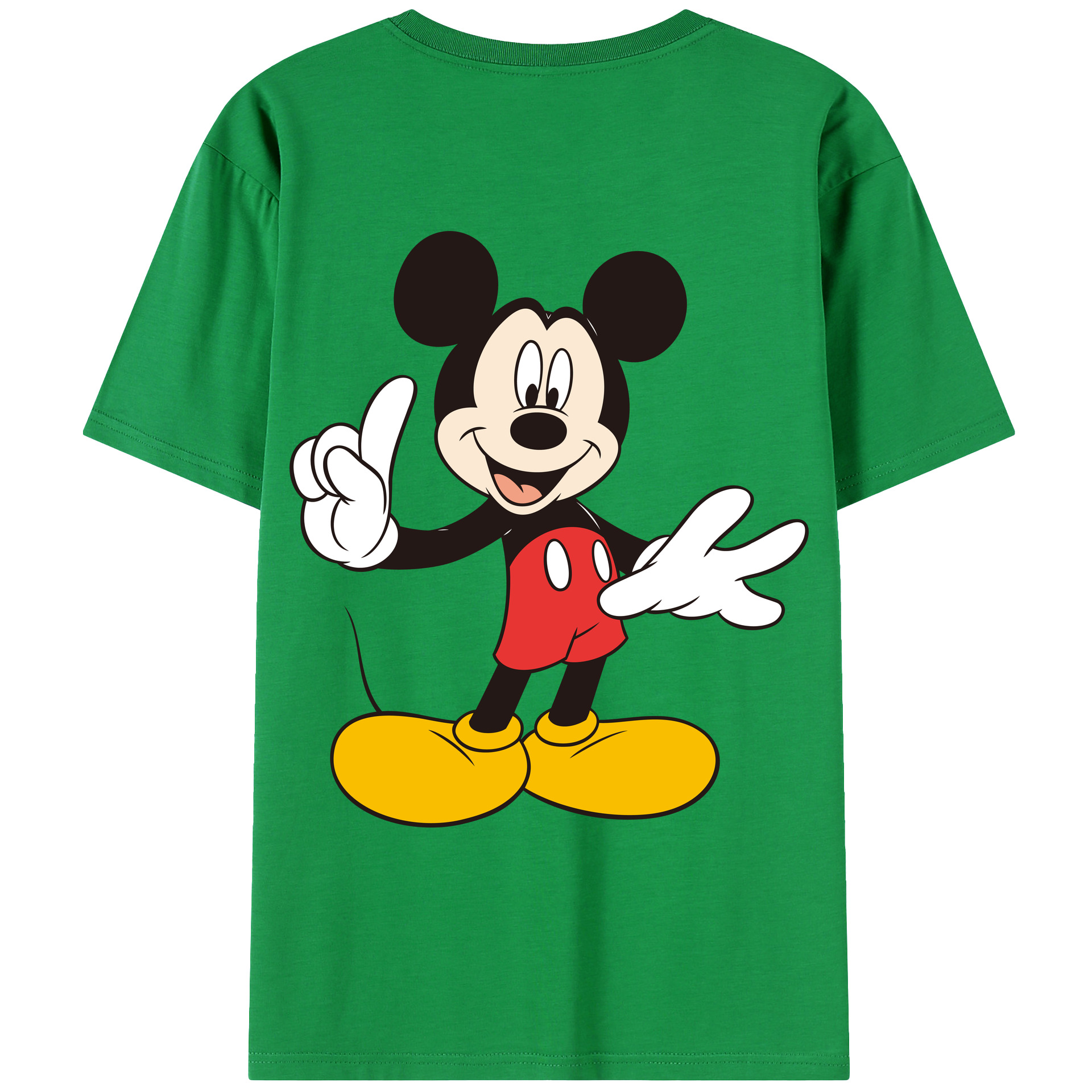 （画像用） ミッキーマウス Mickey Mouse 綿100％ メンズ半袖Tシャツ（バックプリント） 通気性