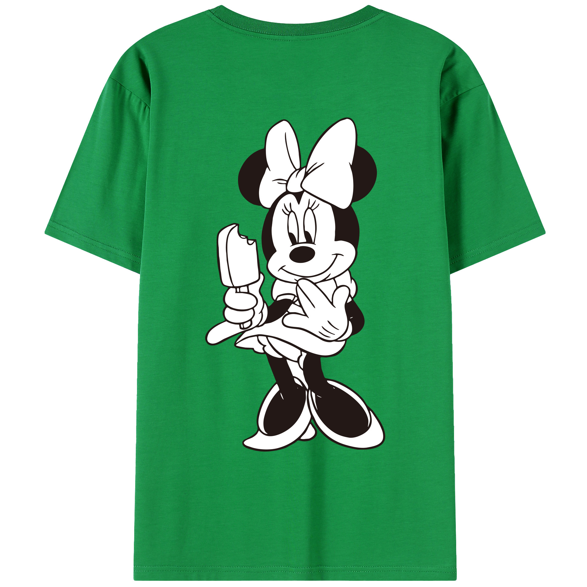 ミッキーマウス Mickey Mouse 綿100％ メンズ半袖Tシャツ（バックプリント） 通気性
