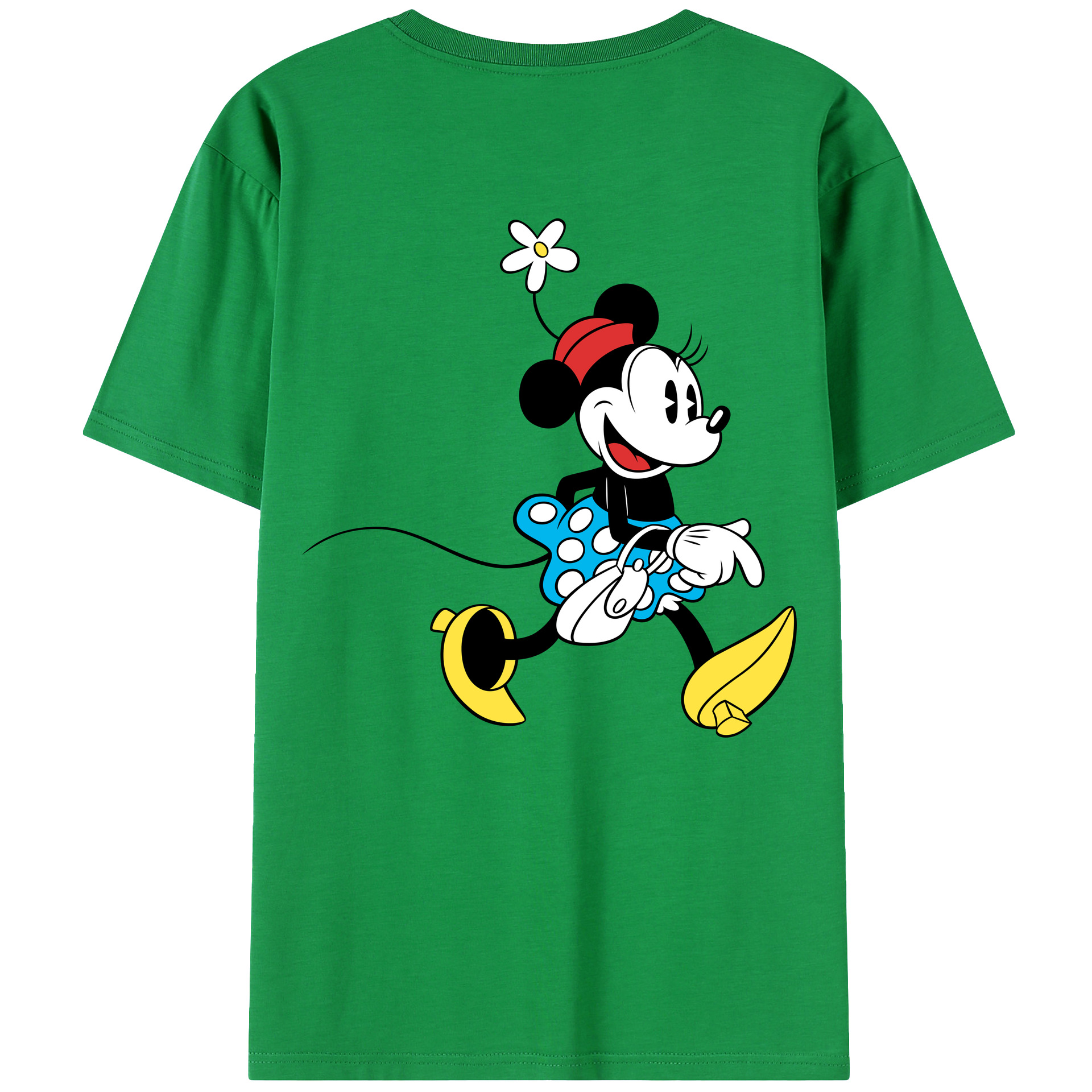 ミッキーマウス Mickey Mouse 綿100％ メンズ半袖Tシャツ（バックプリント） 通気性
