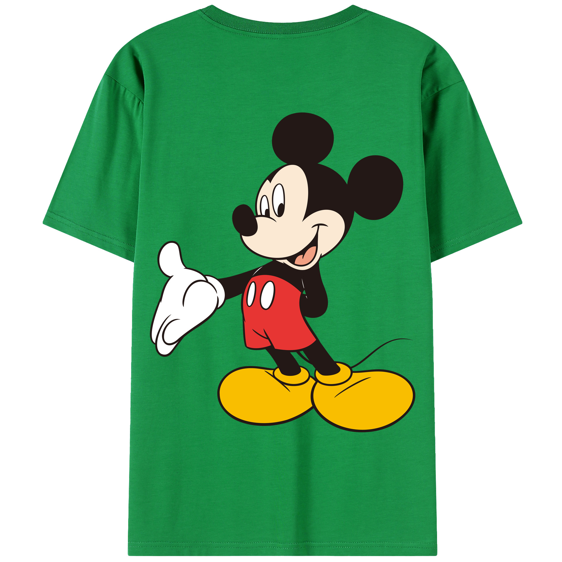 ミッキーマウス Mickey Mouse 綿100％ メンズ半袖Tシャツ（バックプリント） 通気性