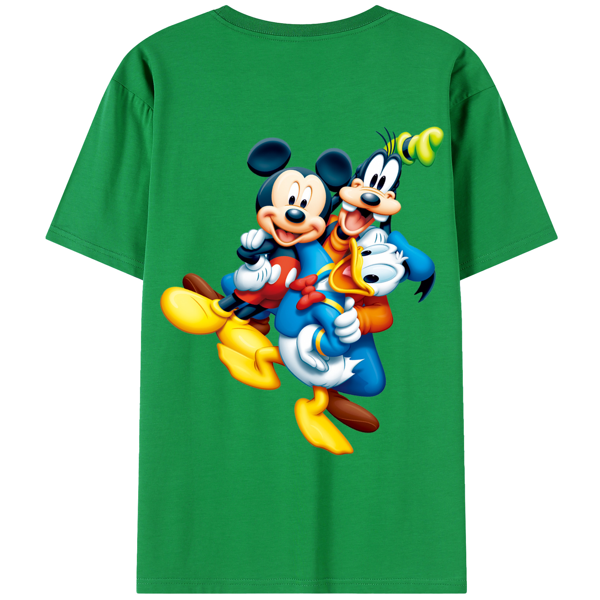 ミッキーマウス Mickey Mouse 綿100％ メンズ半袖Tシャツ（バックプリント） 通気性