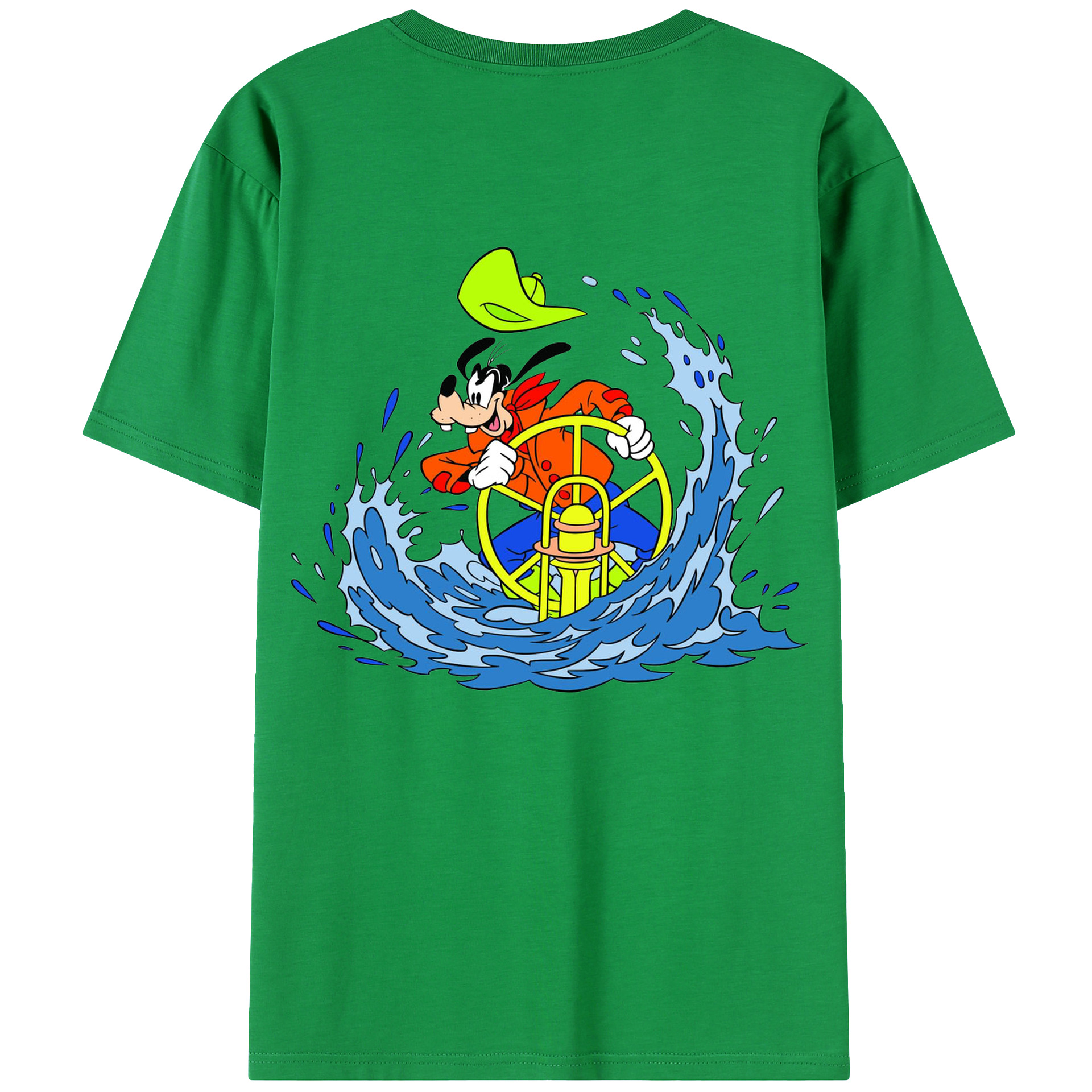 ミッキーマウス Mickey Mouse 綿100％ メンズ半袖Tシャツ（バックプリント） 通気性