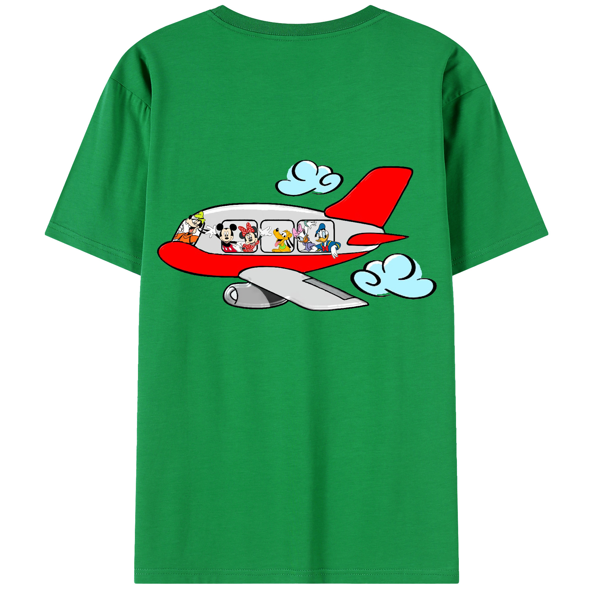 ミッキーマウス Mickey Mouse 綿100％ メンズ半袖Tシャツ（バックプリント） 通気性