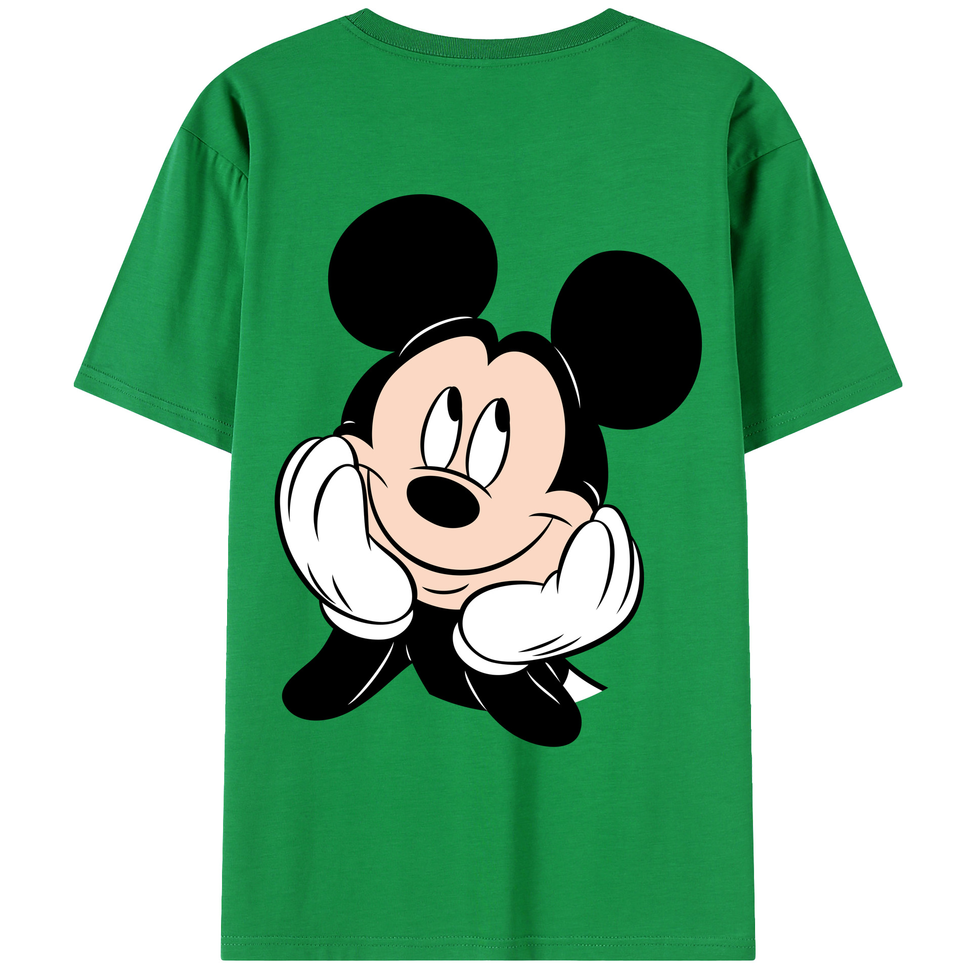 ミッキーマウス Mickey Mouse 綿100％ メンズ半袖Tシャツ（バックプリント） 通気性