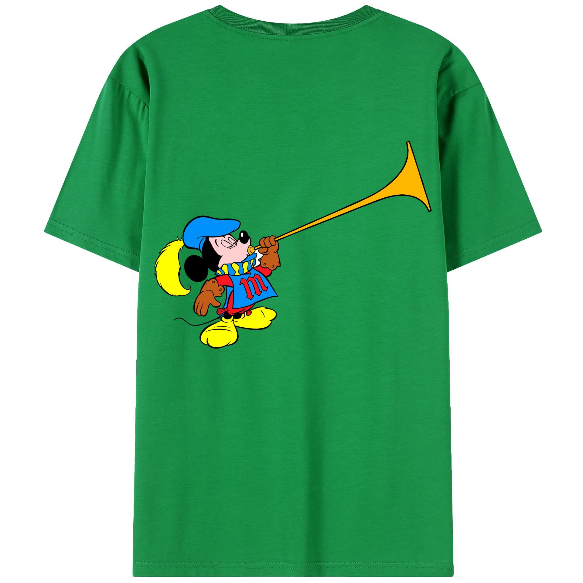 ミッキーマウス Mickey Mouse 綿100％ メンズ半袖Tシャツ（バックプリント） 通気性