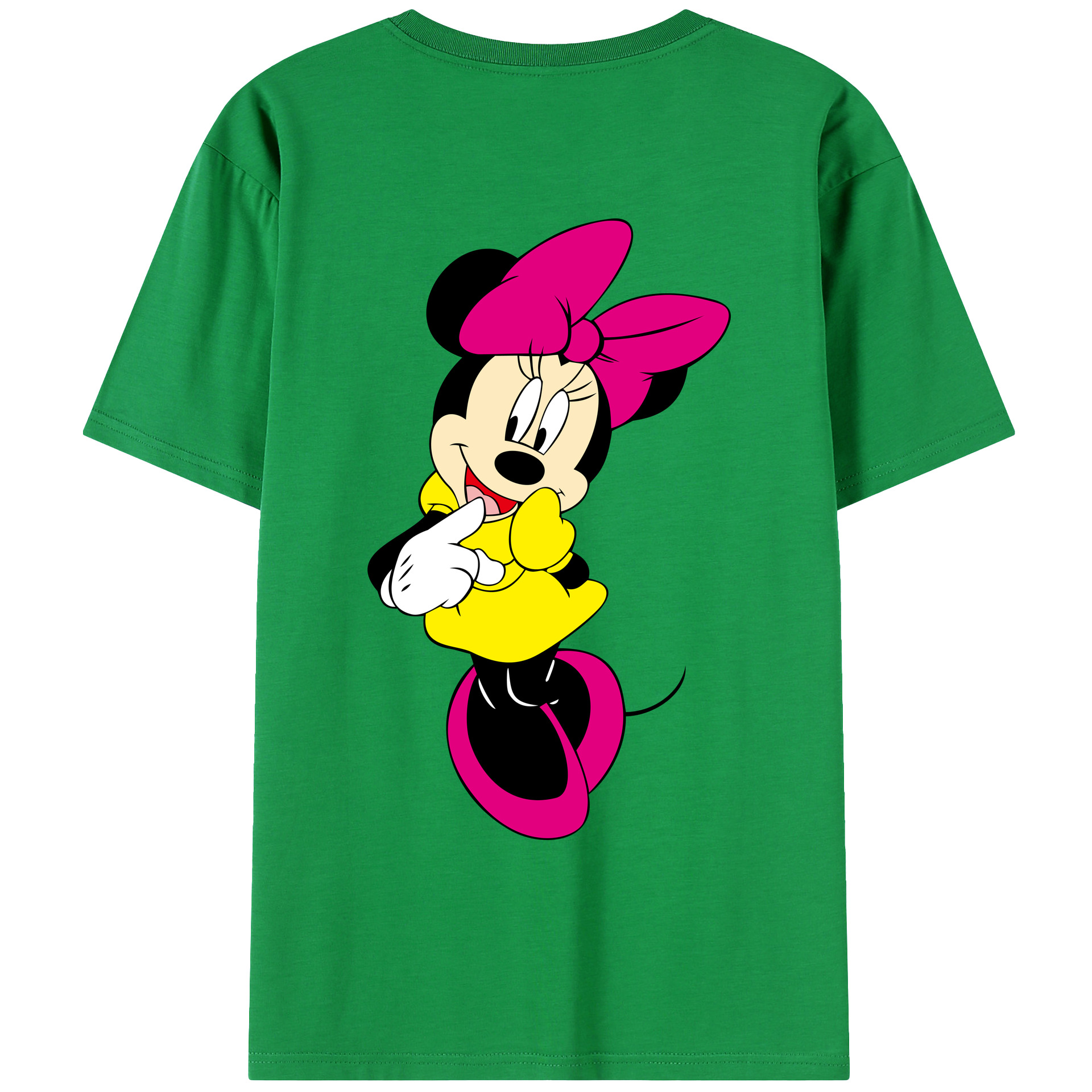 ミッキーマウス Mickey Mouse 綿100％ メンズ半袖Tシャツ（バックプリント） 通気性