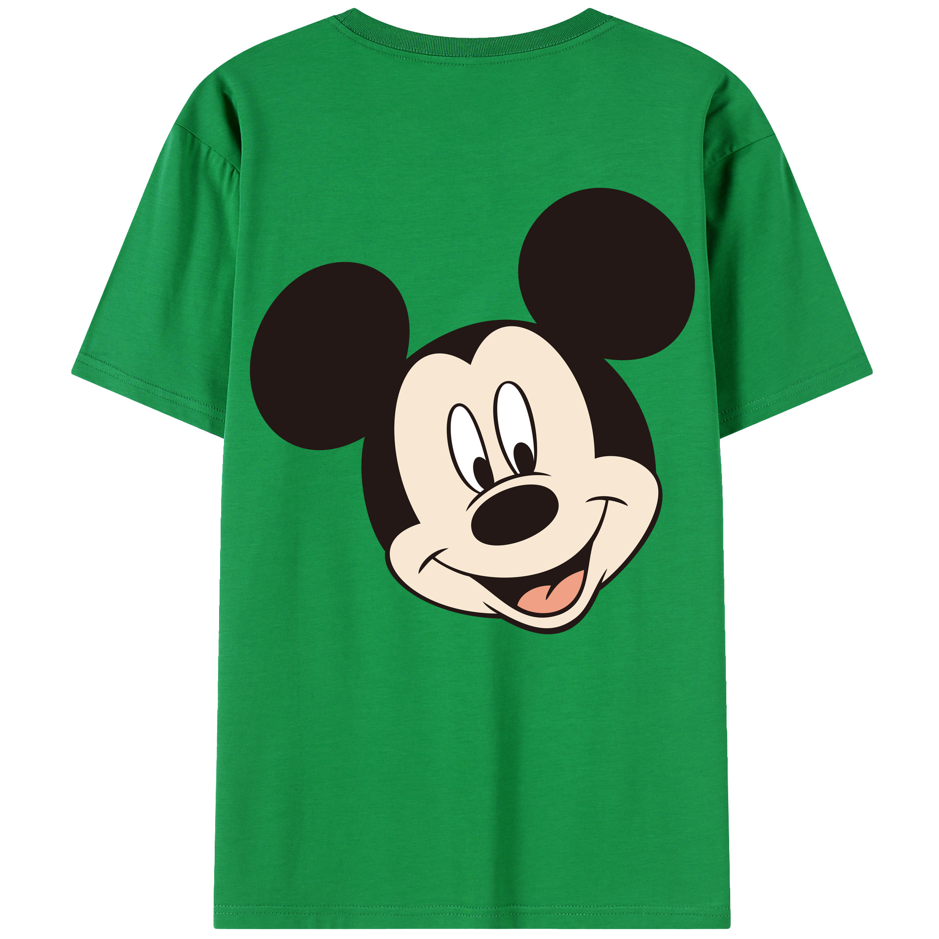 ミッキーマウス Mickey Mouse 綿100％ メンズ半袖Tシャツ（バックプリント） 通気性
