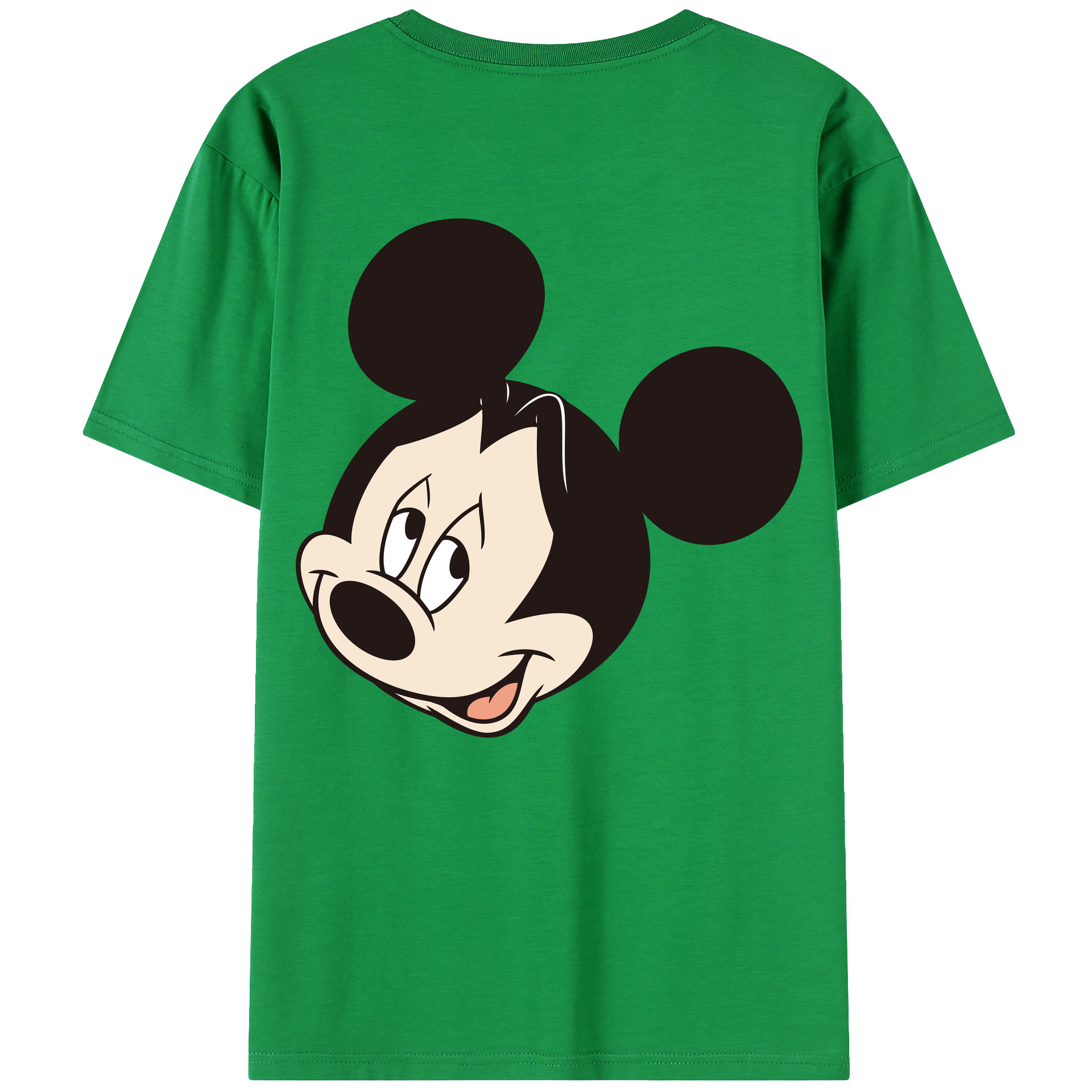 ミッキーマウス Mickey Mouse 綿100％ メンズ半袖Tシャツ（バックプリント） 通気性