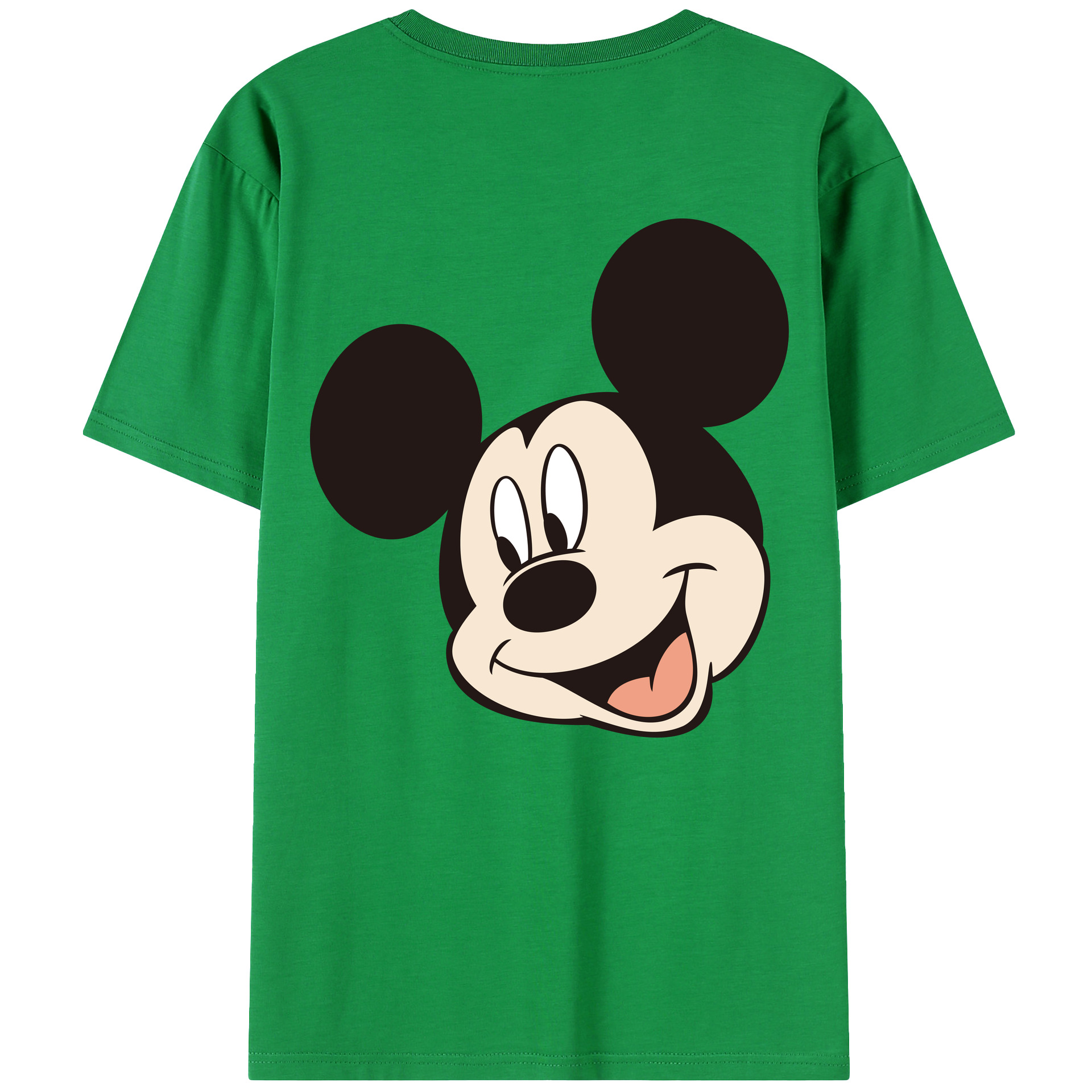 ミッキーマウス Mickey Mouse 綿100％ メンズ半袖Tシャツ（バックプリント） 通気性