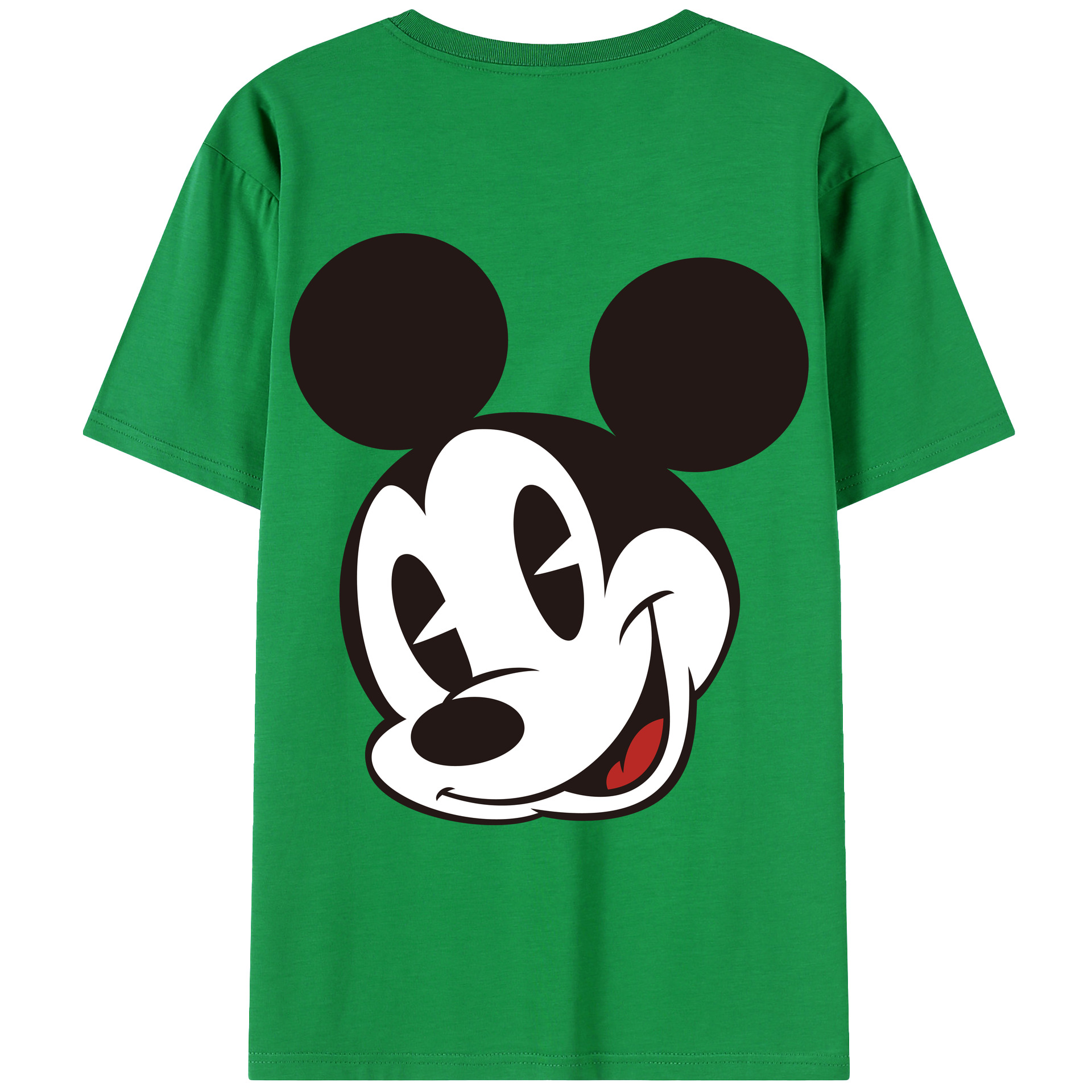 ミッキーマウス Mickey Mouse 綿100％ メンズ半袖Tシャツ（バックプリント） 通気性