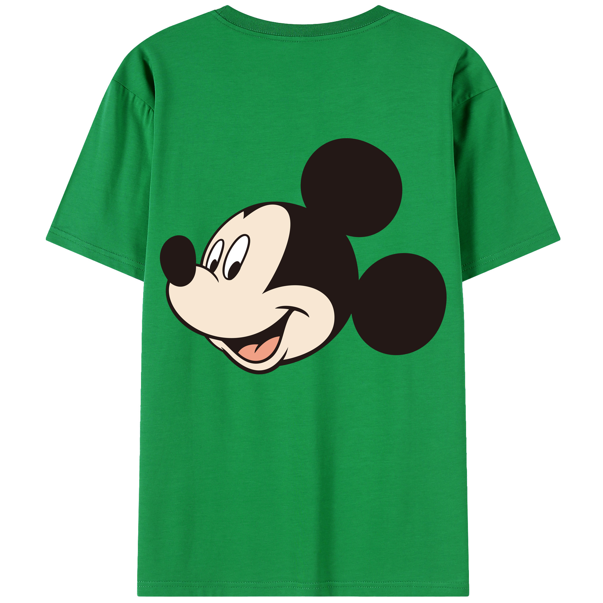 ミッキーマウス Mickey Mouse 綿100％ メンズ半袖Tシャツ（バックプリント） 通気性