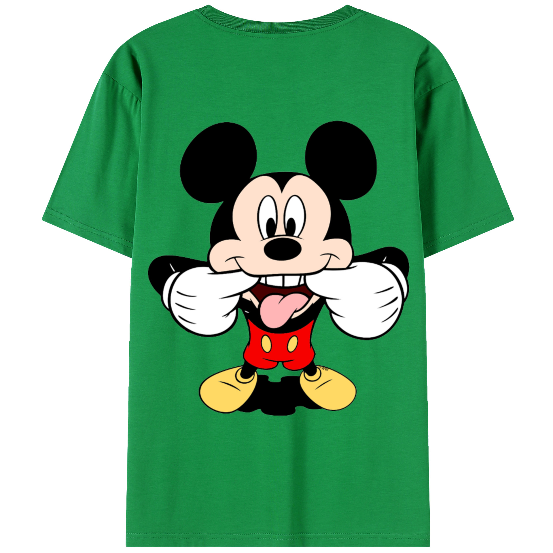 ミッキーマウス Mickey Mouse 綿100％ メンズ半袖Tシャツ（バックプリント） 通気性