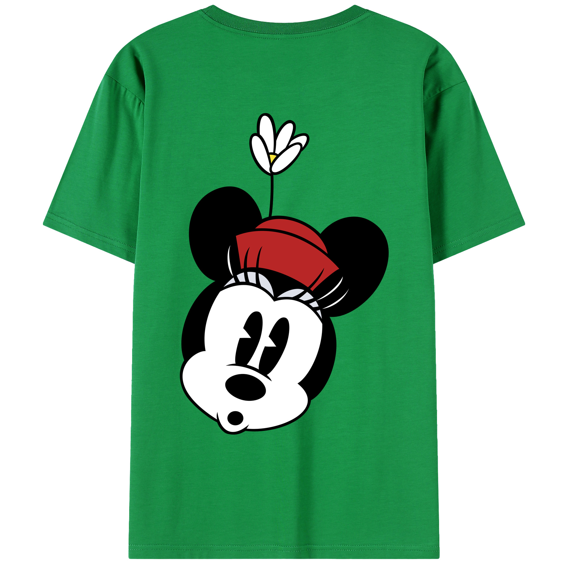 ミッキーマウス Mickey Mouse 綿100％ メンズ半袖Tシャツ（バックプリント） 通気性