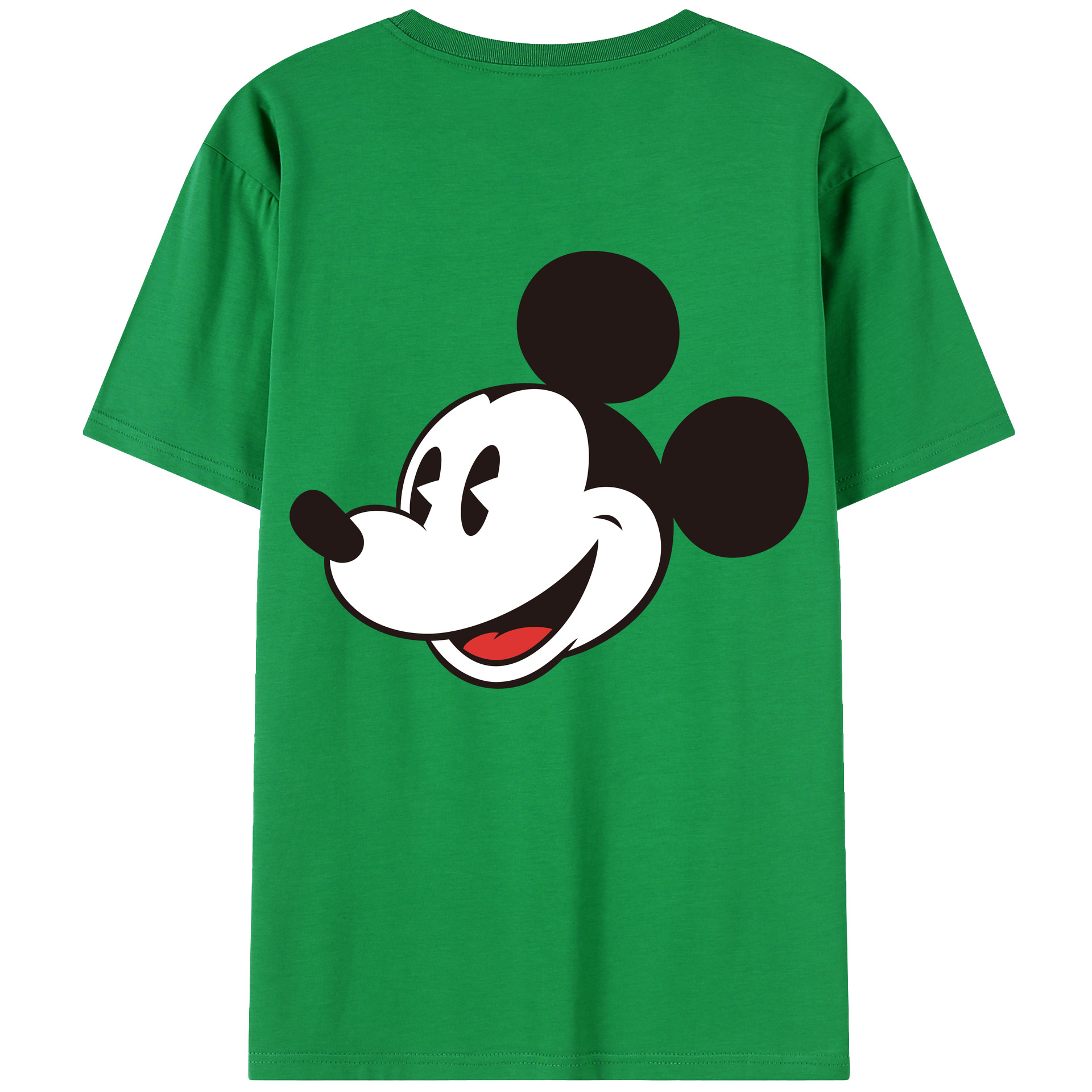 ミッキーマウス Mickey Mouse 綿100％ メンズ半袖Tシャツ（バックプリント） 通気性