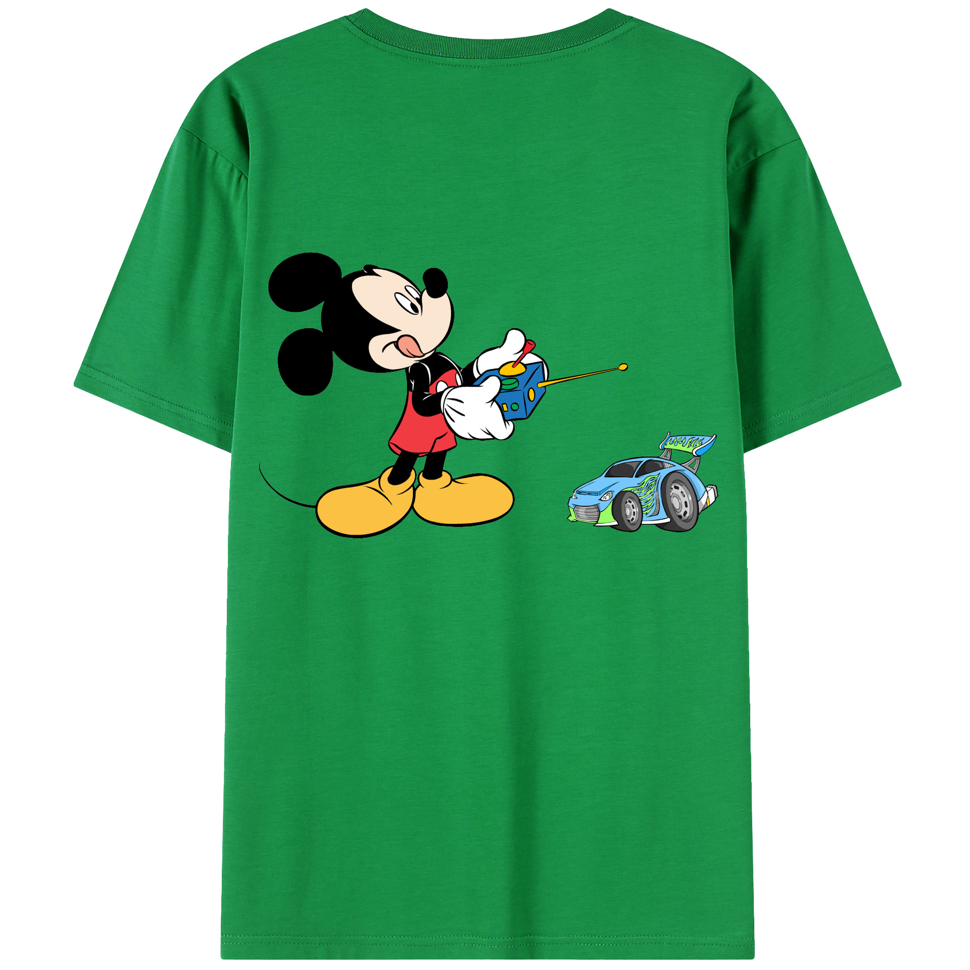 ミッキーマウス Mickey Mouse 綿100％ メンズ半袖Tシャツ（バックプリント） 通気性