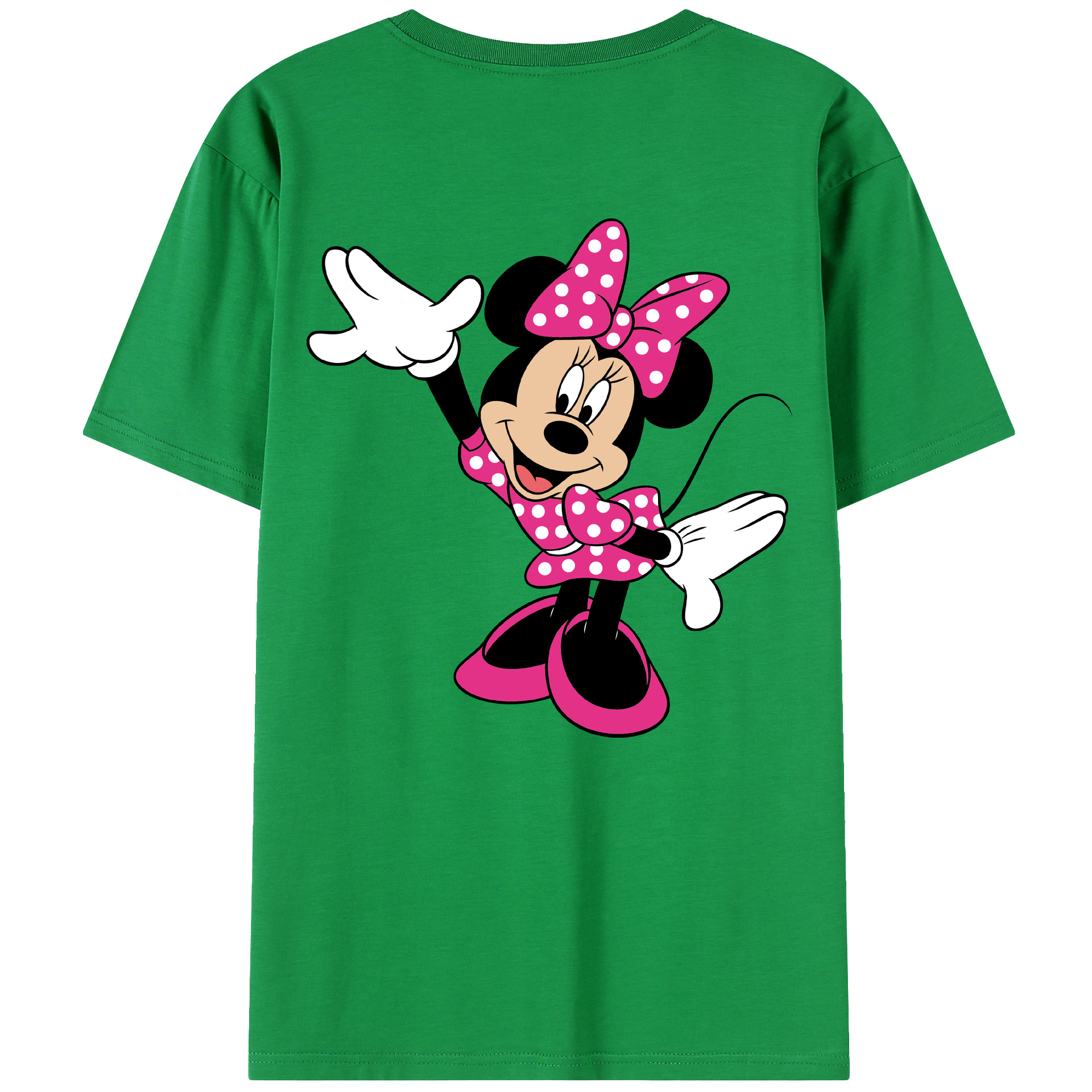ミッキーマウス Mickey Mouse 綿100％ メンズ半袖Tシャツ（バックプリント） 通気性