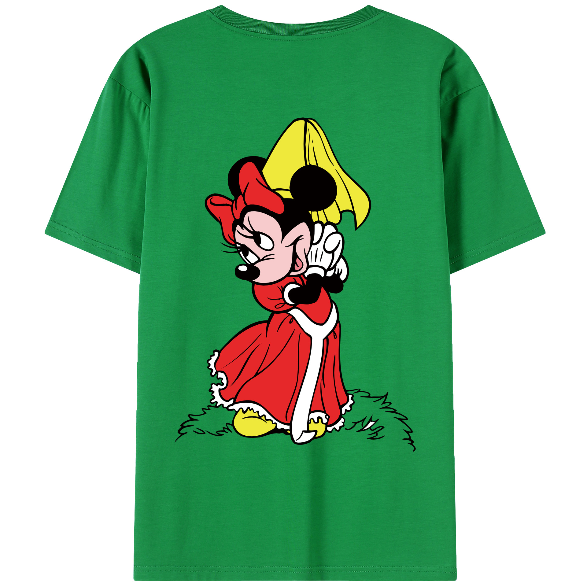 ミッキーマウス Mickey Mouse 綿100％ メンズ半袖Tシャツ（バックプリント） 通気性