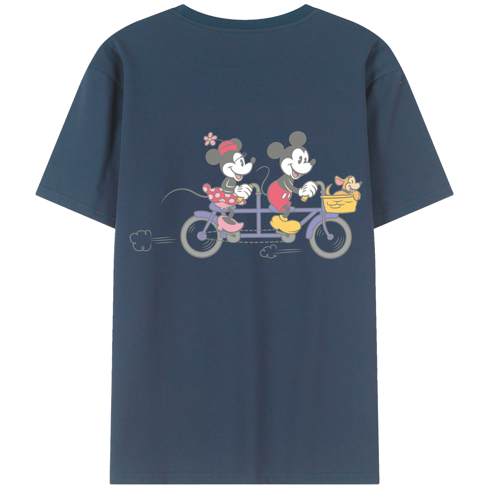 （画像用） ミッキーマウス Mickey Mouse 綿100％ メンズ半袖Tシャツ（バックプリント） 通気性