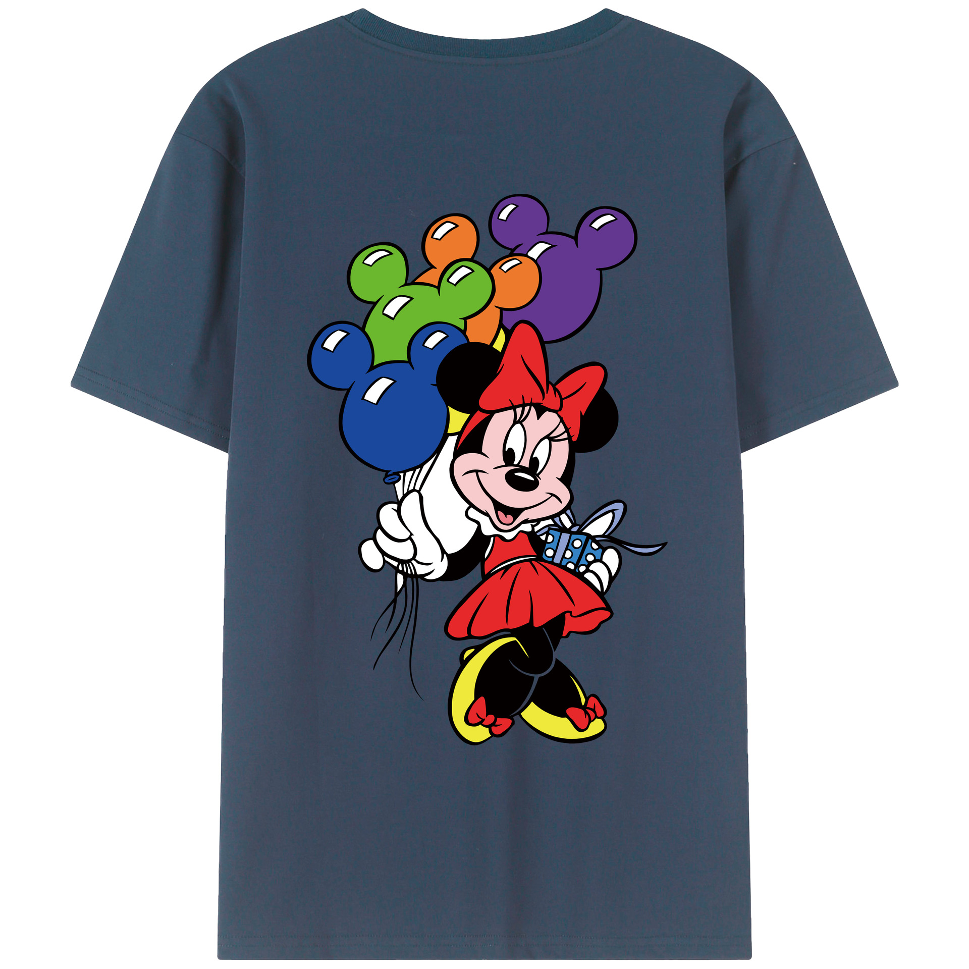 ミッキーマウス Mickey Mouse 綿100％ メンズ半袖Tシャツ（バックプリント） 通気性