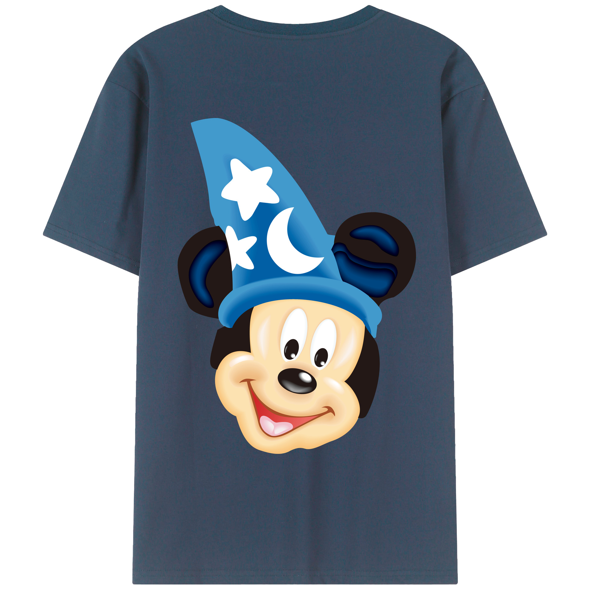 ミッキーマウス Mickey Mouse 綿100％ メンズ半袖Tシャツ（バックプリント） 通気性