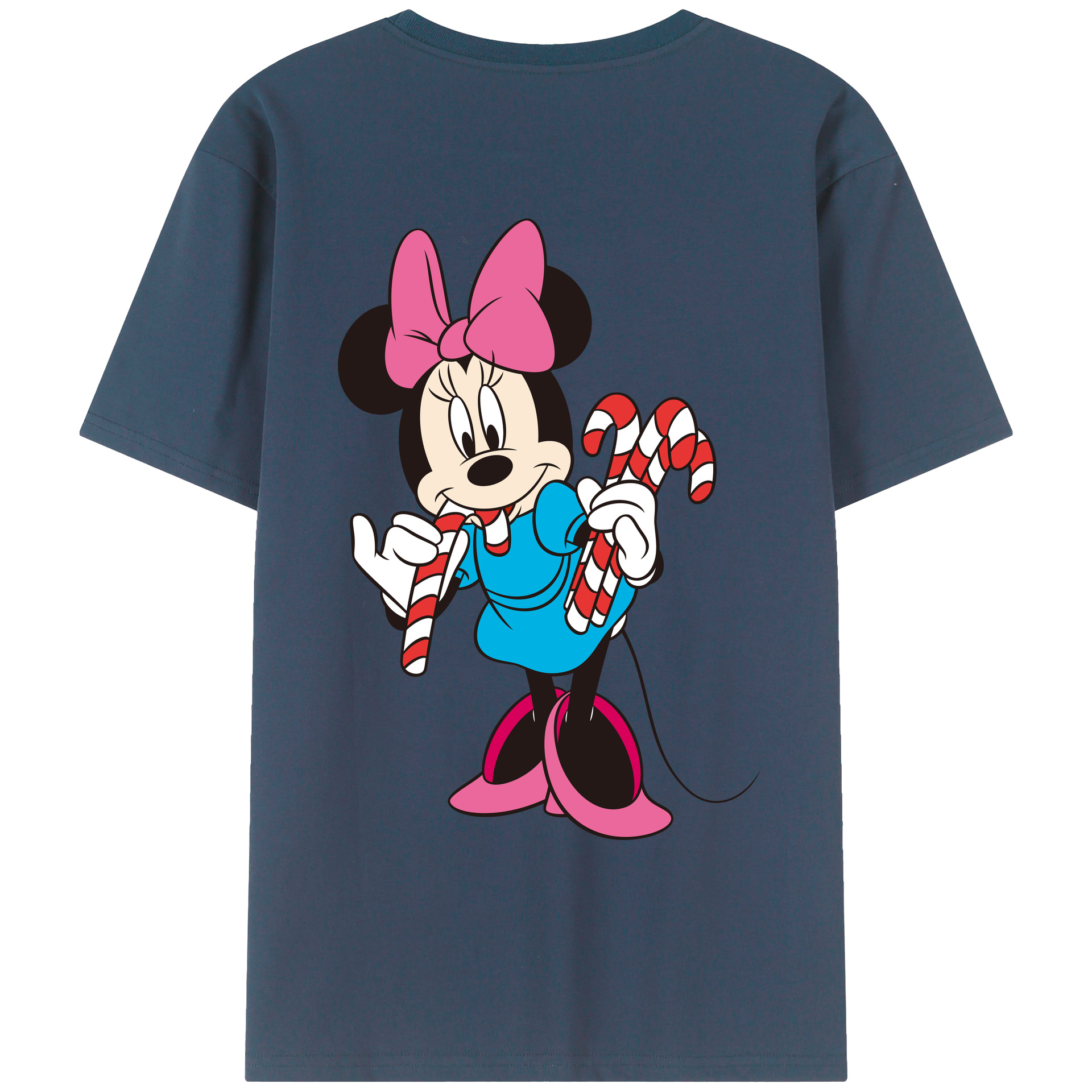 ミッキーマウス Mickey Mouse 綿100％ メンズ半袖Tシャツ（バックプリント） 通気性