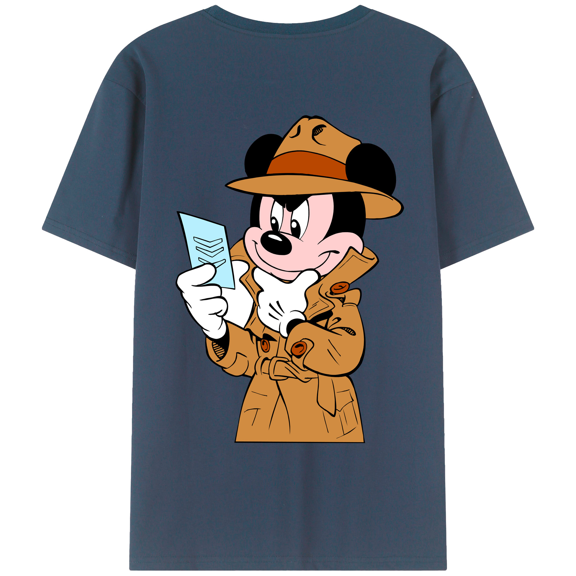 ミッキーマウス Mickey Mouse 綿100％ メンズ半袖Tシャツ（バックプリント） 通気性